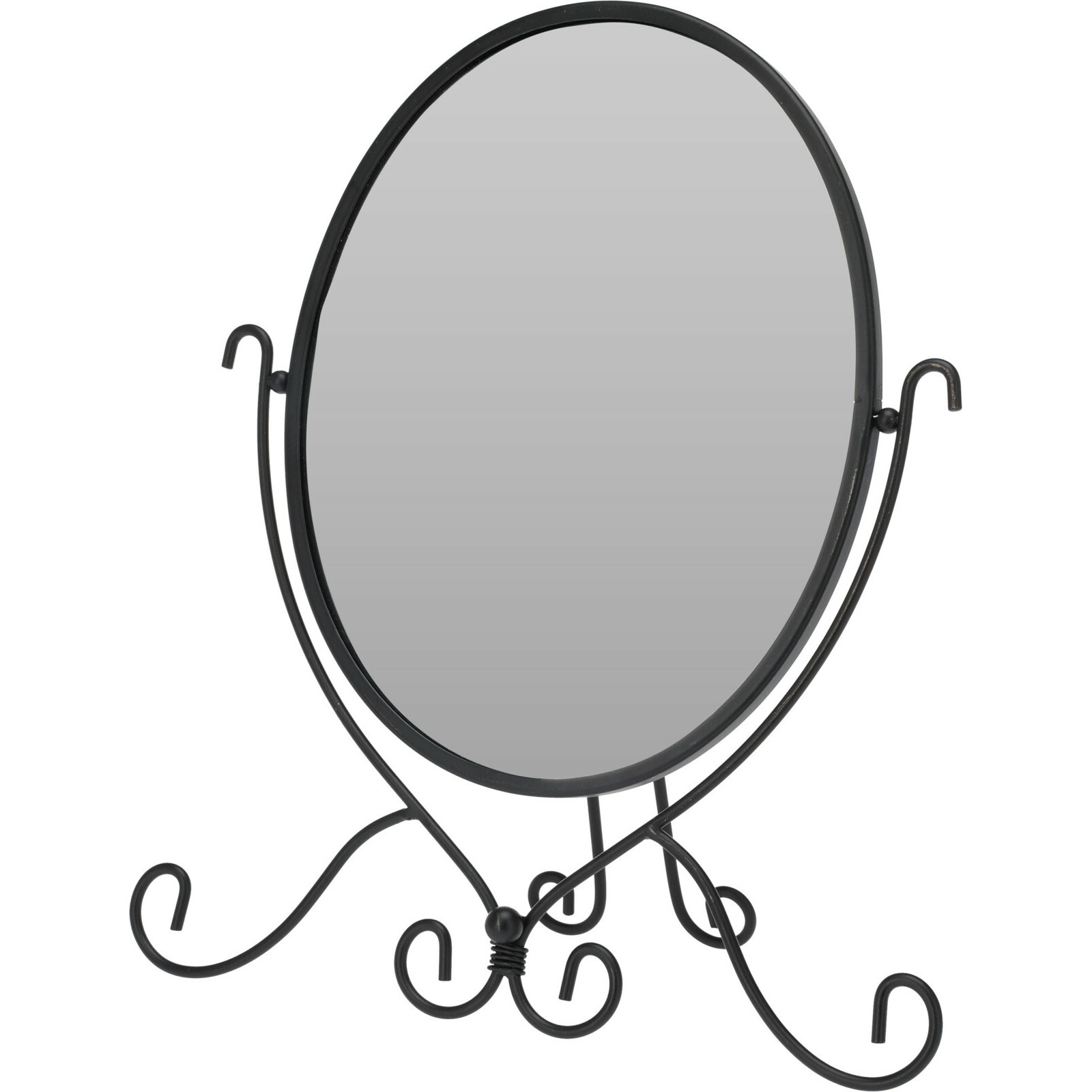 Make-up tafelmodel spiegel 28 x 32 cm zwarte rand Romantic sierlijk model