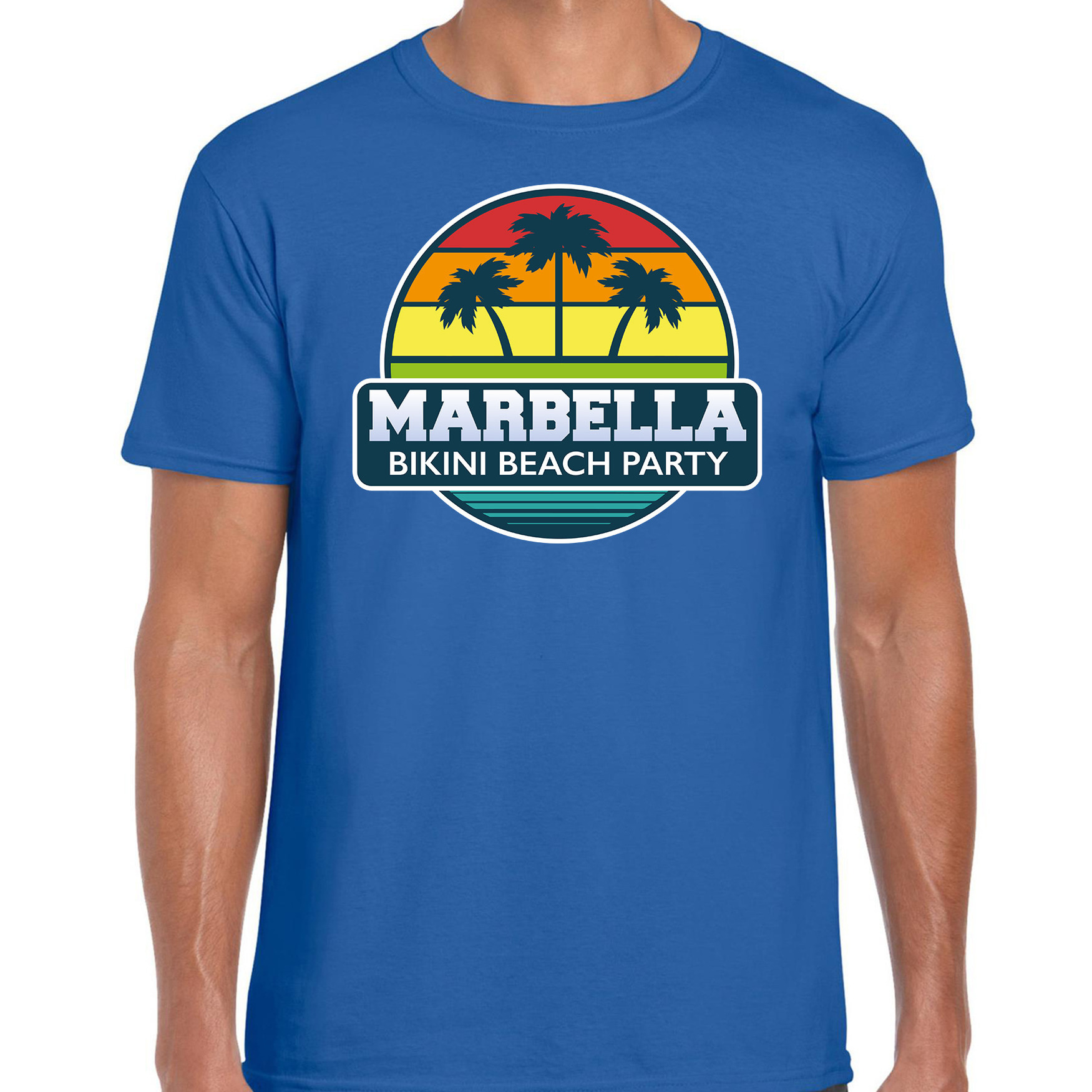 Marbella zomer t-shirt-shirt Marbella bikini beach party blauw voor heren