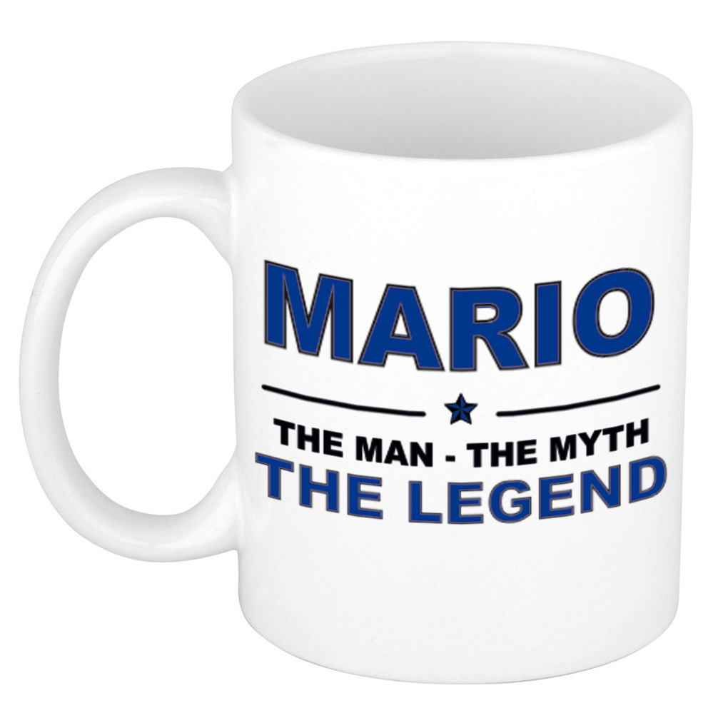 Mario The man, The myth the legend verjaardagscadeau mok-beker keramiek 300 ml