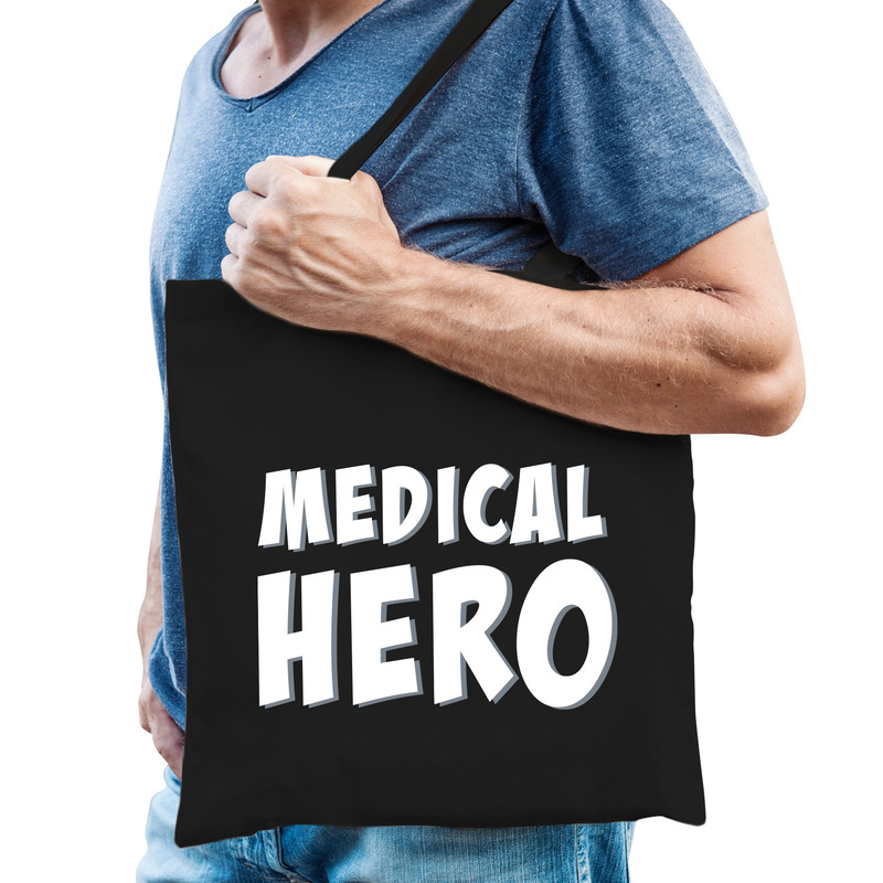 Medical hero- zorgpersoneel cadeau tas zwart voor heren