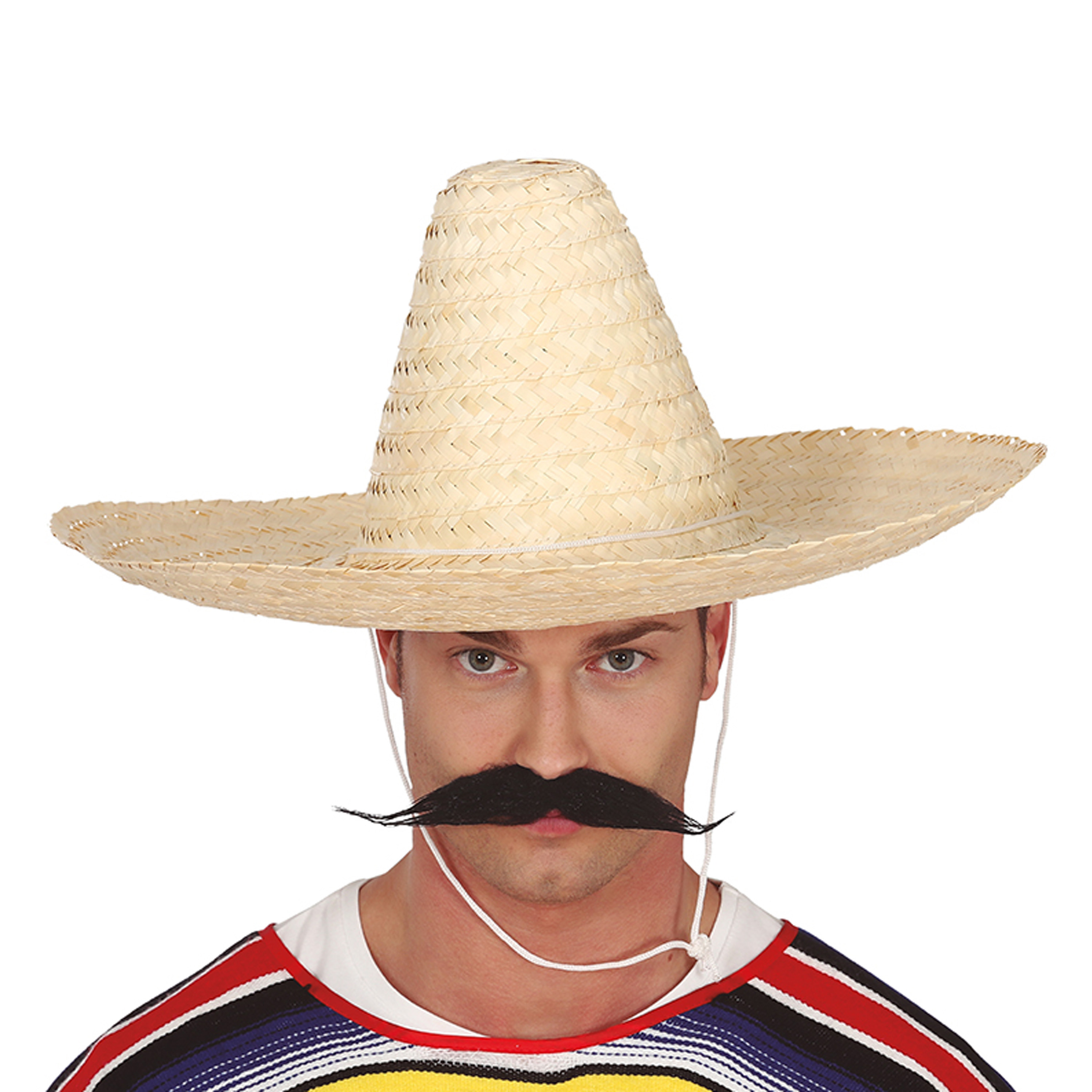 Mexicaanse Sombrero hoed voor heren carnaval-verkleed accessoires naturel