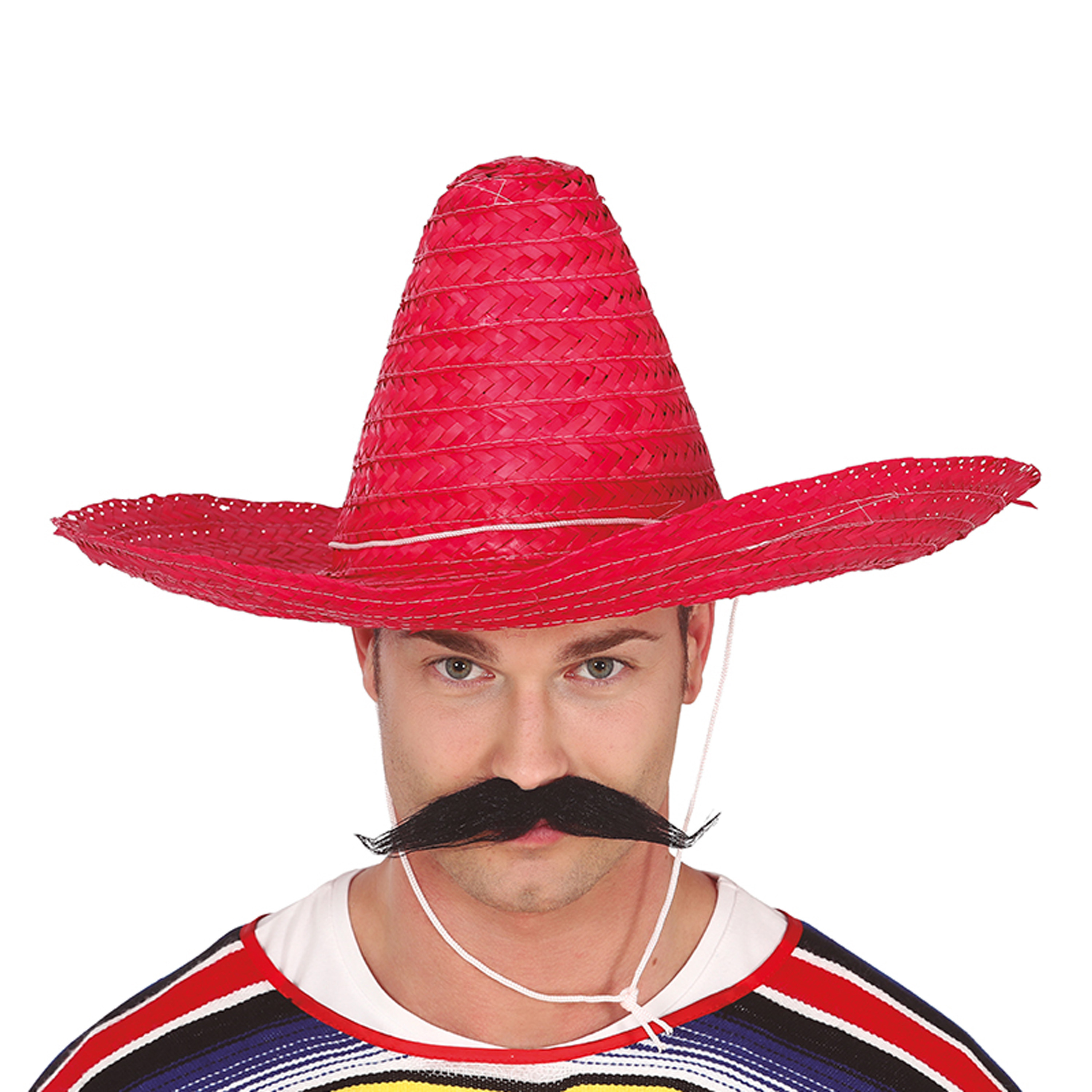 Mexicaanse Sombrero hoed voor heren carnaval-verkleed accessoires rood