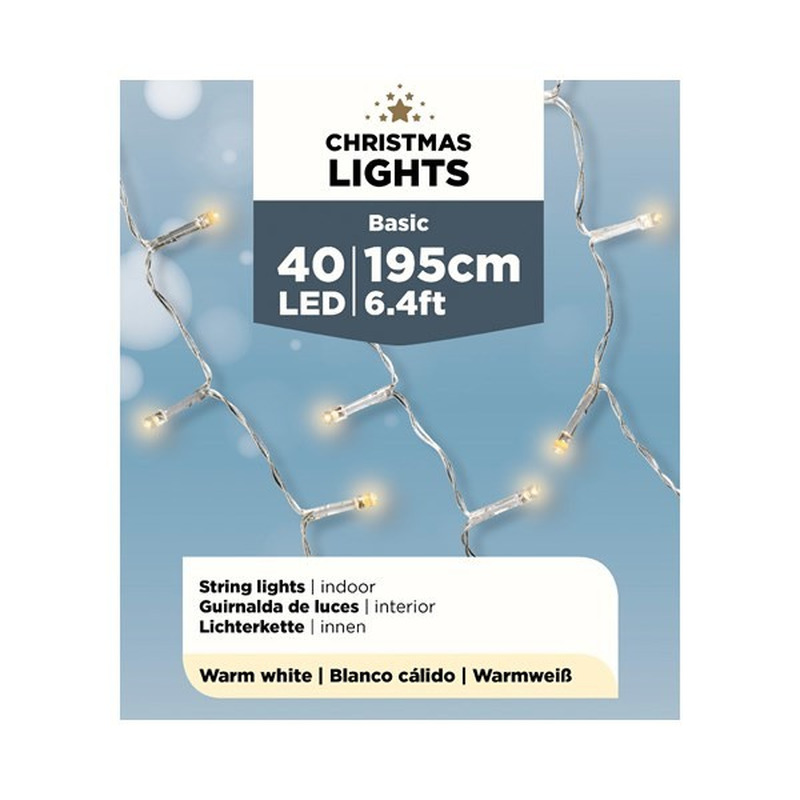Micro LED licht op batterij warm wit 40 lampjes