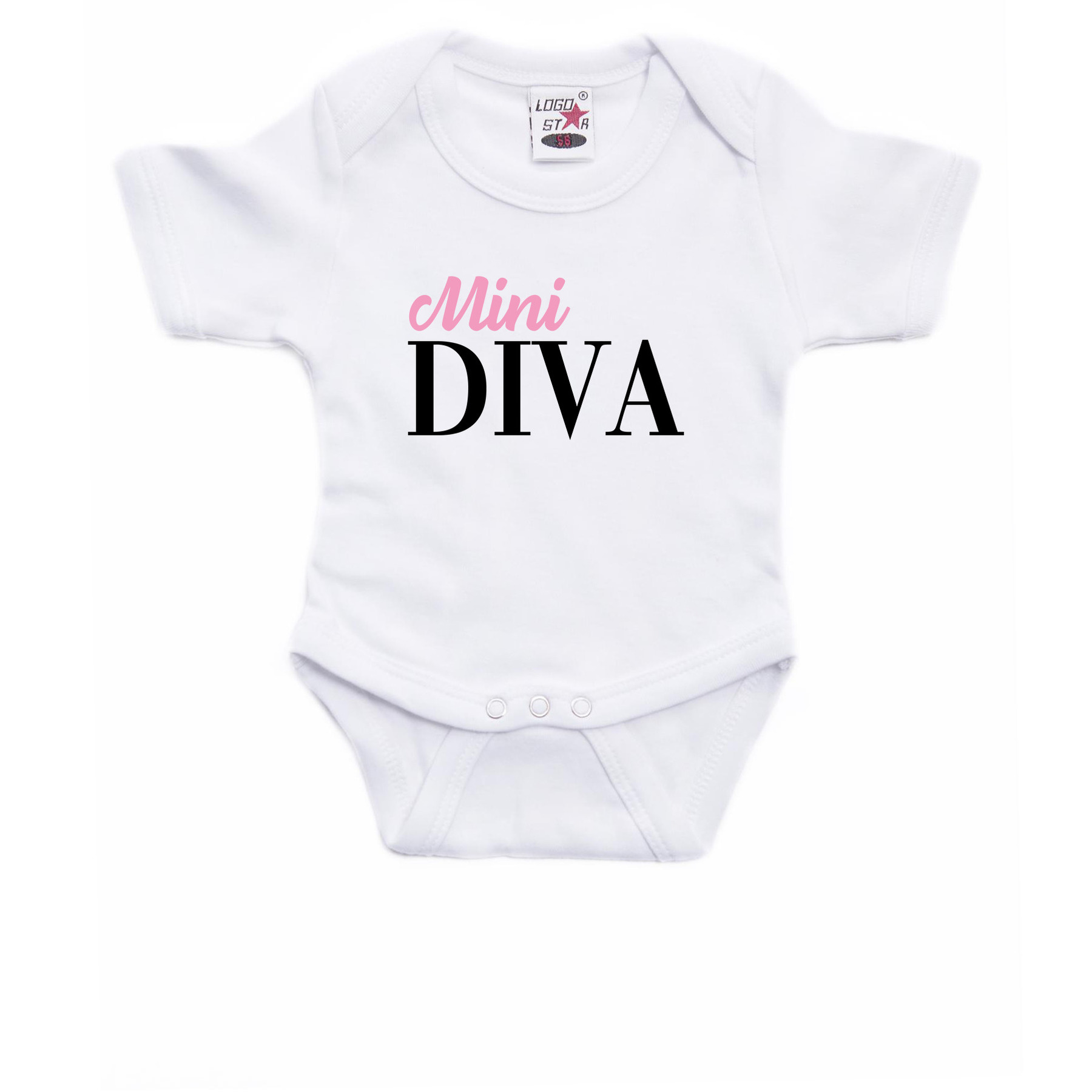 Mini Diva cadeau baby rompertje wit jongen-meisje