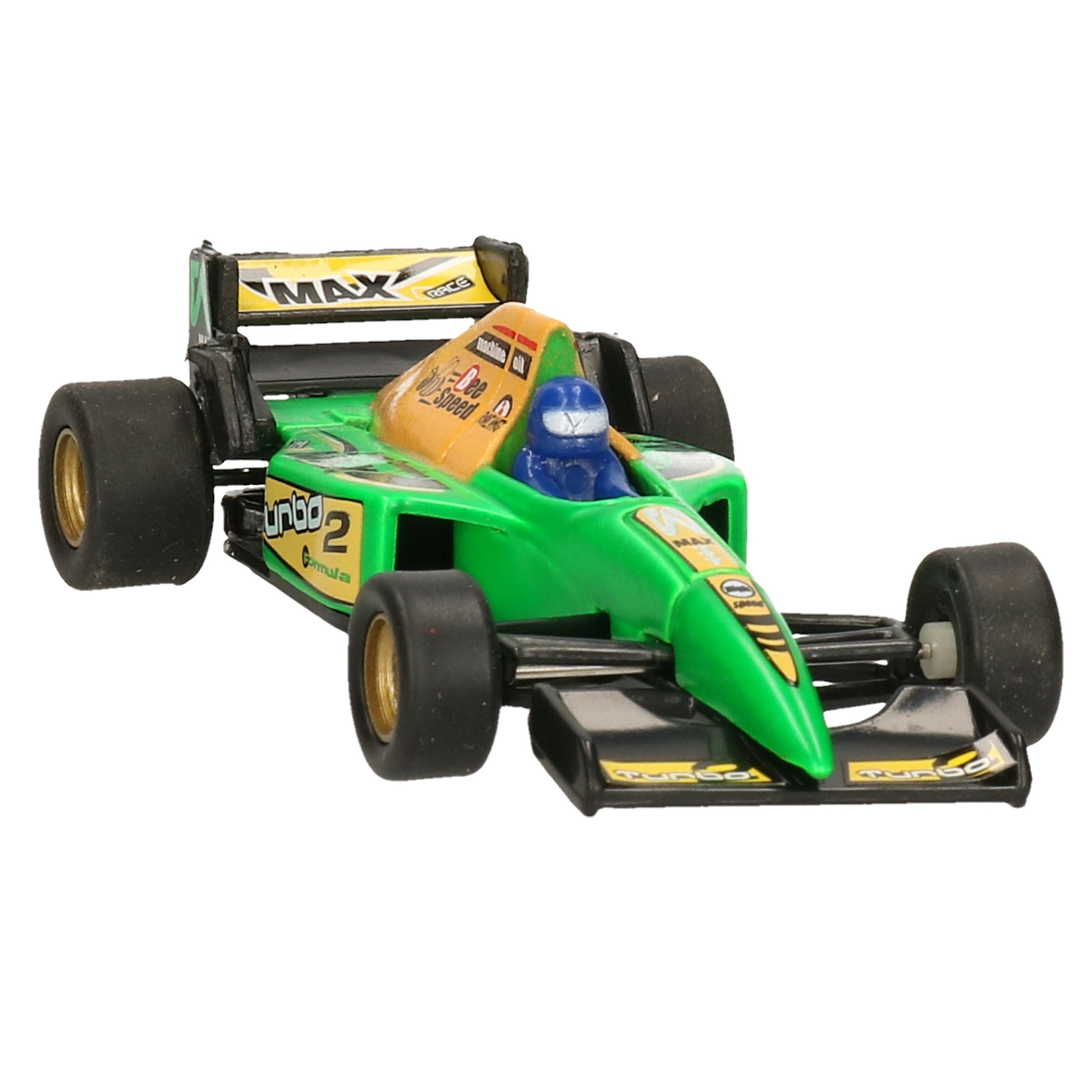 Model auto Formule 1 wagen groen 10 cm