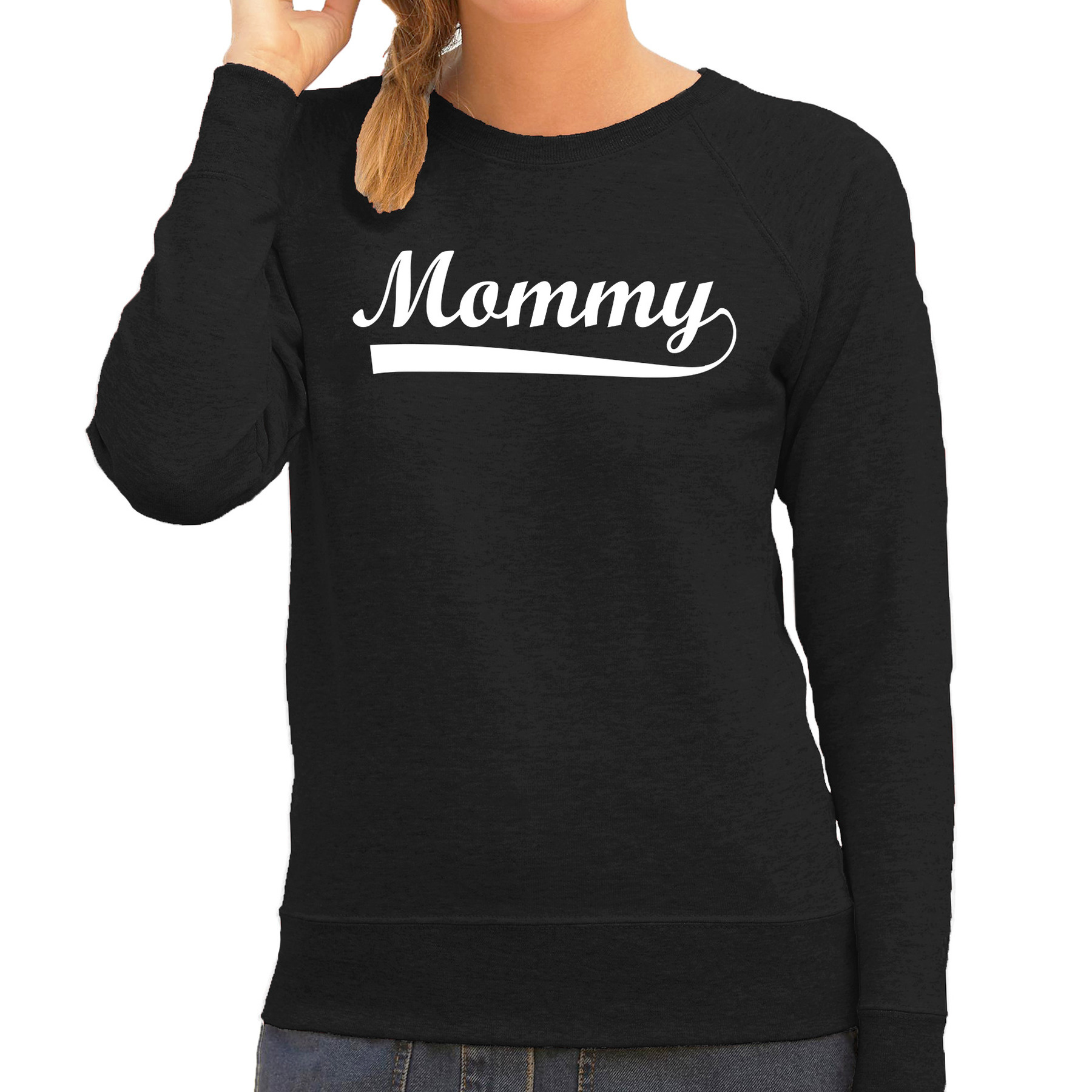 Mommy sweater-trui zwart voor dames moederdag cadeau truien mama