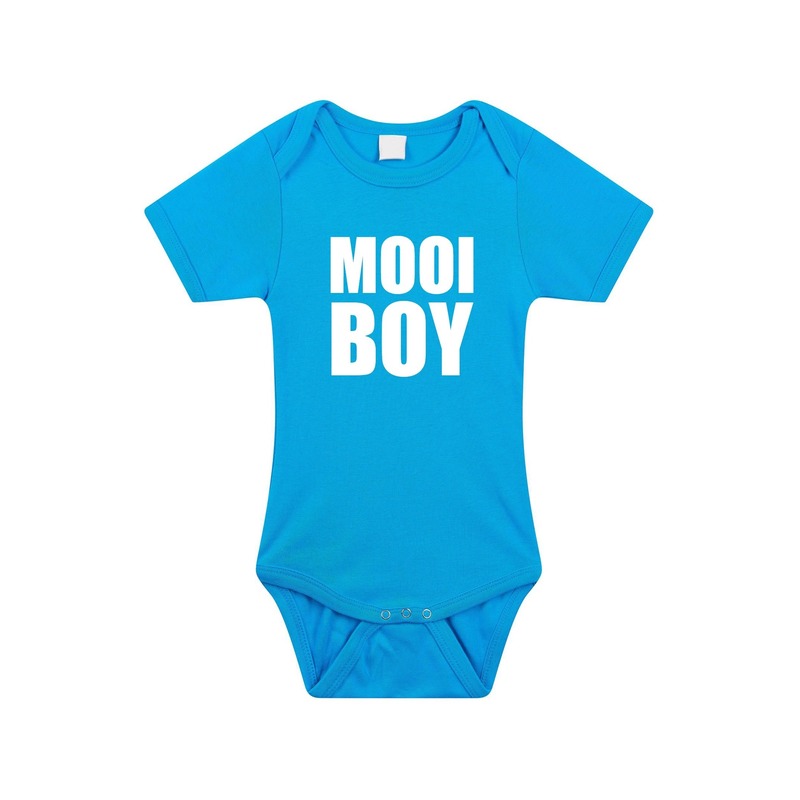 Mooiboy tekst rompertje blauw baby
