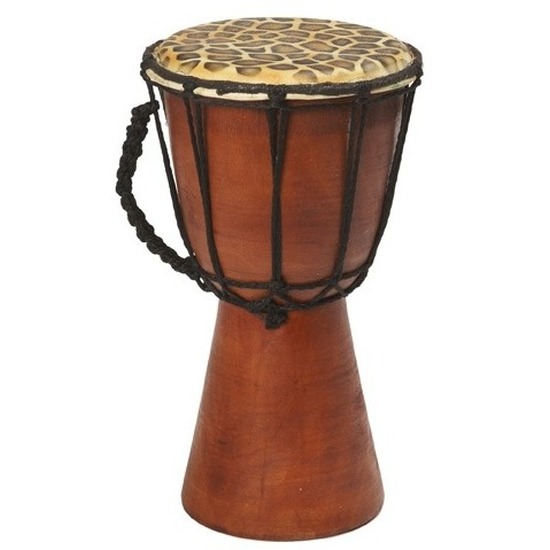 Muziekinstrument houten drum giraf print 25 cm