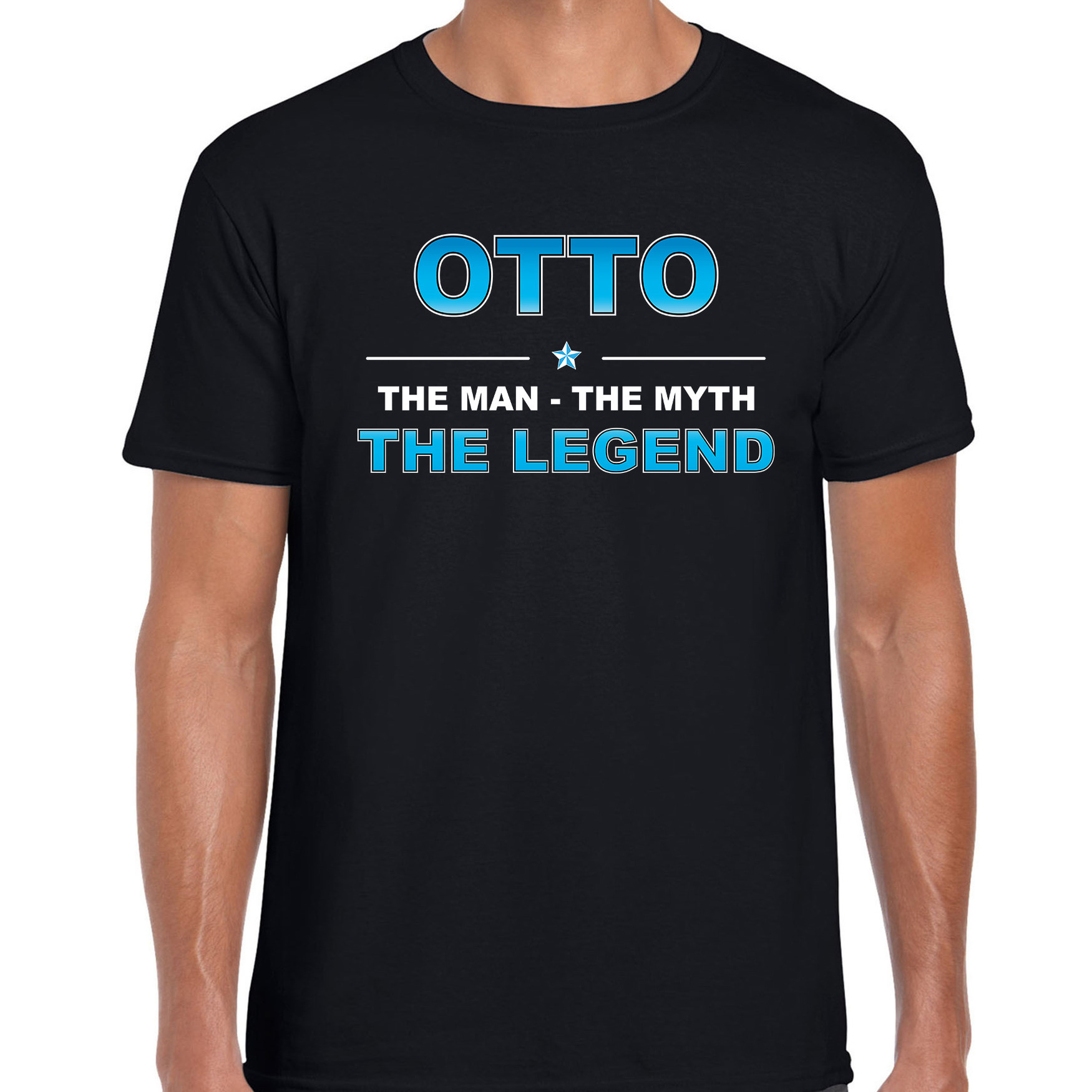 Naam cadeau t-shirt Otto the legend zwart voor heren