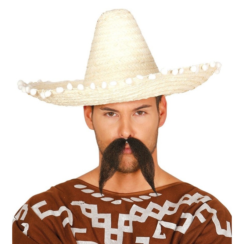 Naturel sombrero-Mexicaanse hoed 45 cm voor volwassenen