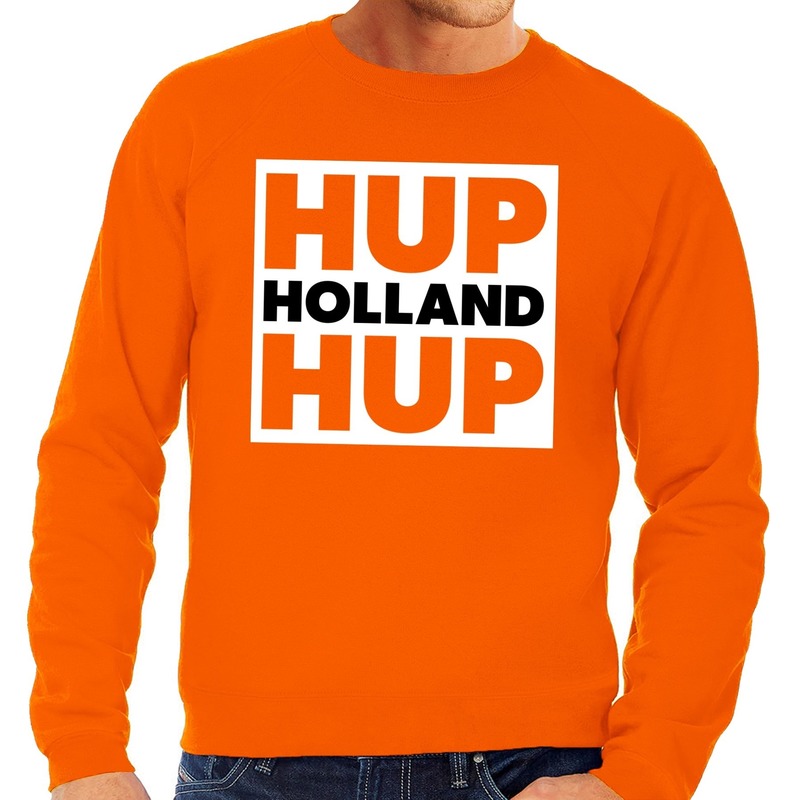 Nederland supporter sweater Hup Holland Hup oranje voor heren