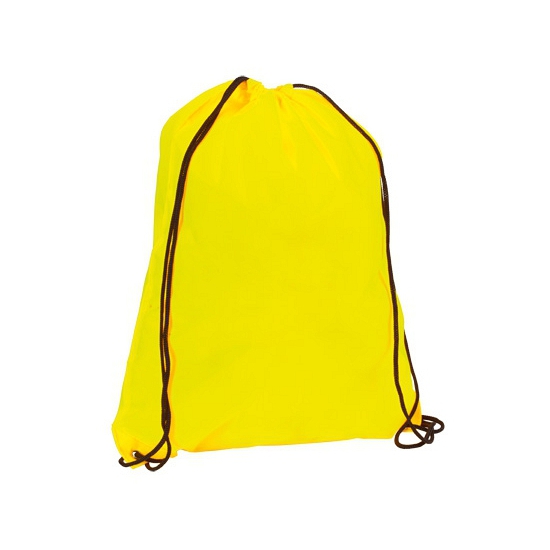 Neon geel gymtas-sporttas met rijgkoord 34 x 42 cm