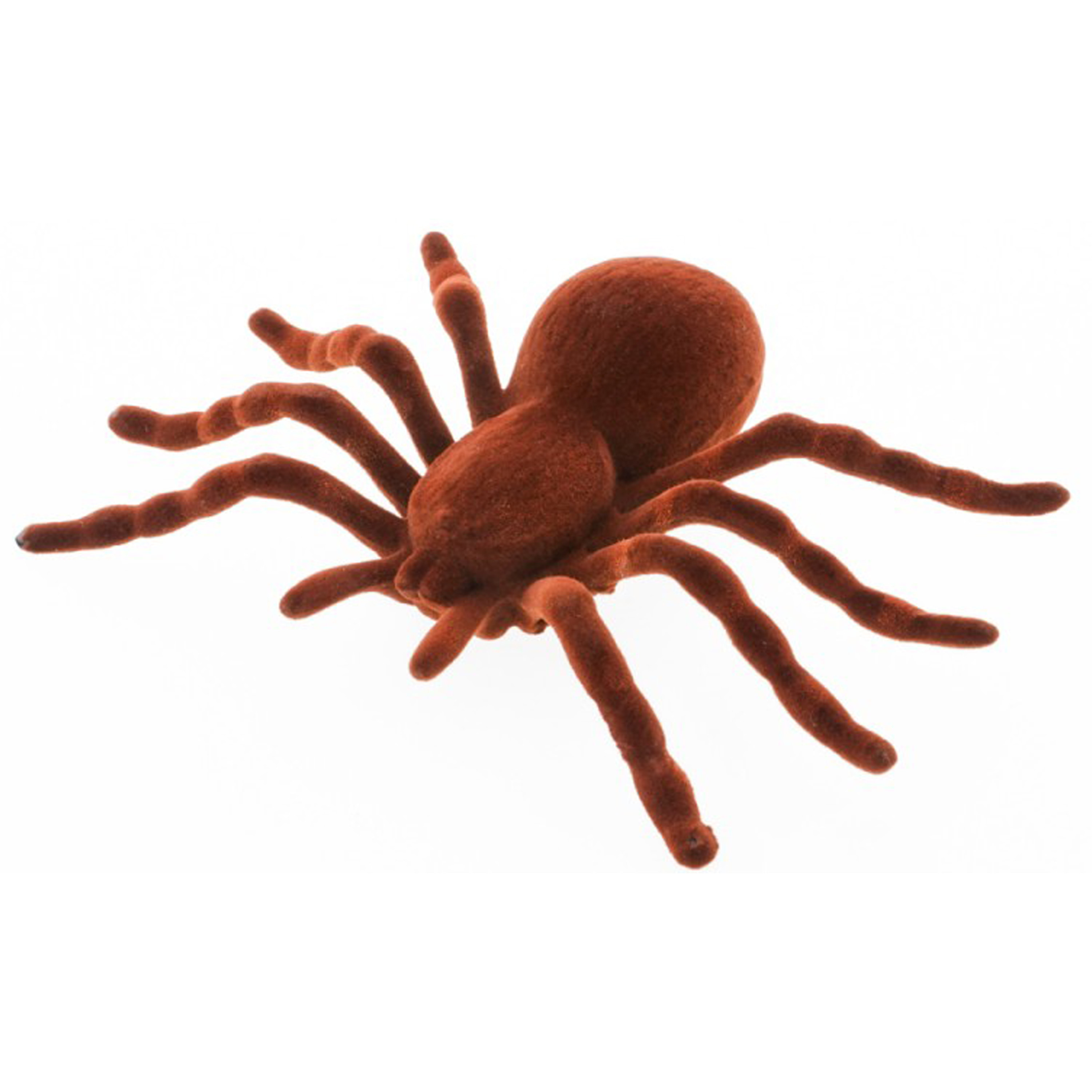 Nep spin 18 cm bruin velvet-fluweel tarantula Horror-griezel thema decoratie beestjes