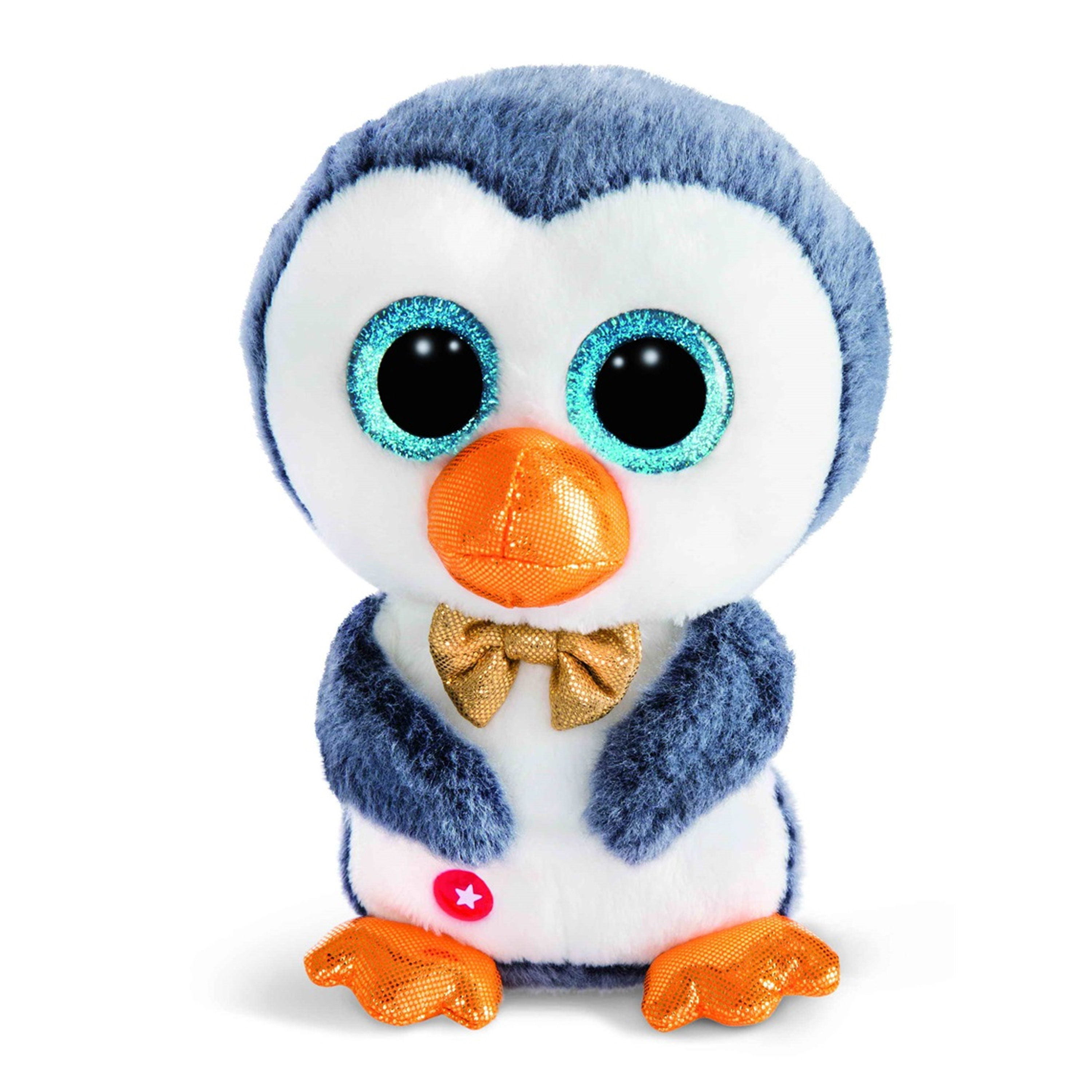 Nici Pinguin Sniffy pluche knuffel wit-blauw 15 cm