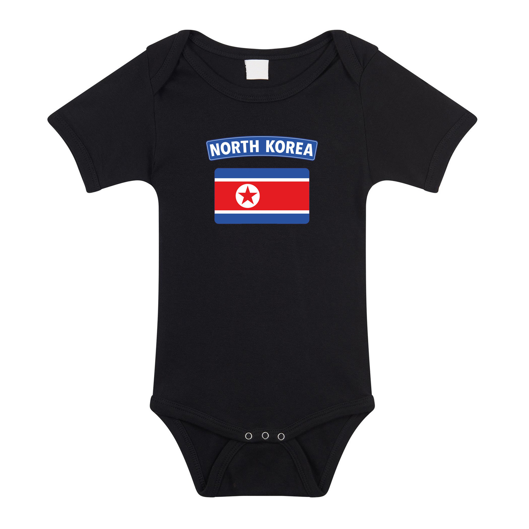 North-Korea romper met vlag Noord-Korea zwart voor babys