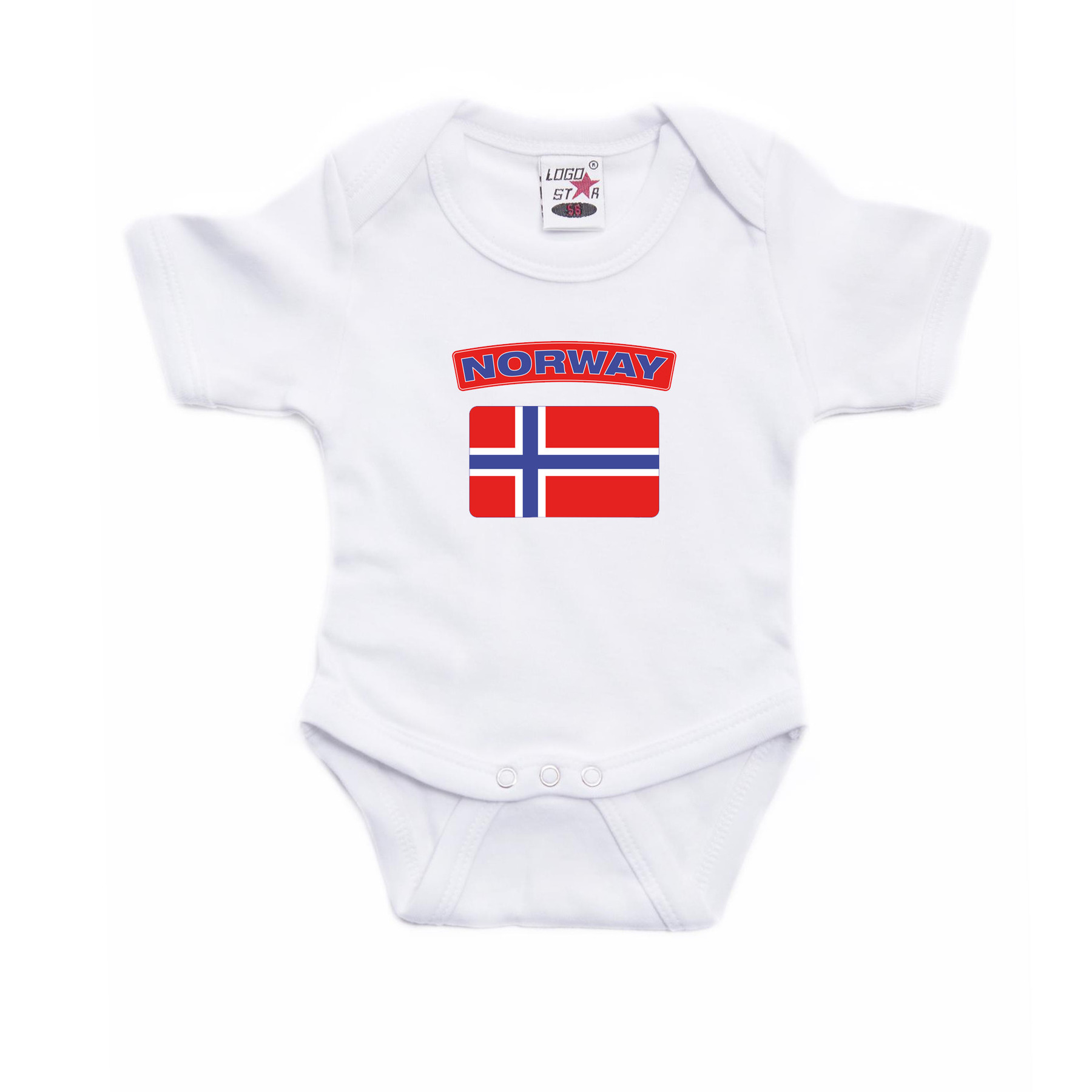 Norway romper met vlag Noorwegen wit voor babys