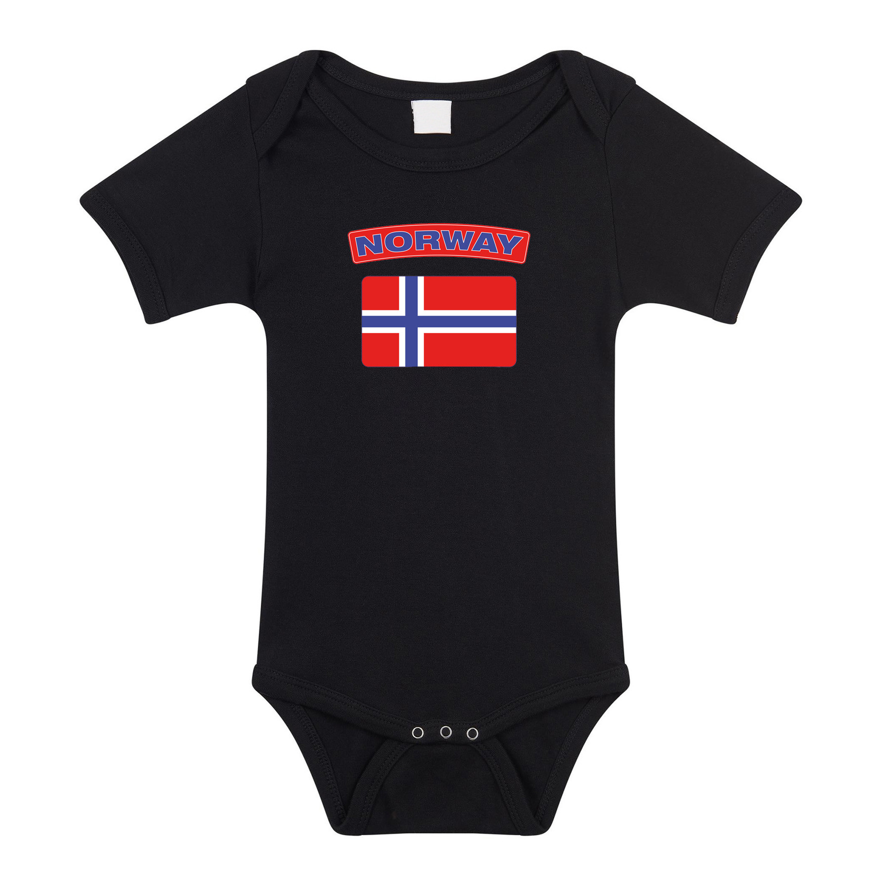 Norway romper met vlag Noorwegen zwart voor babys