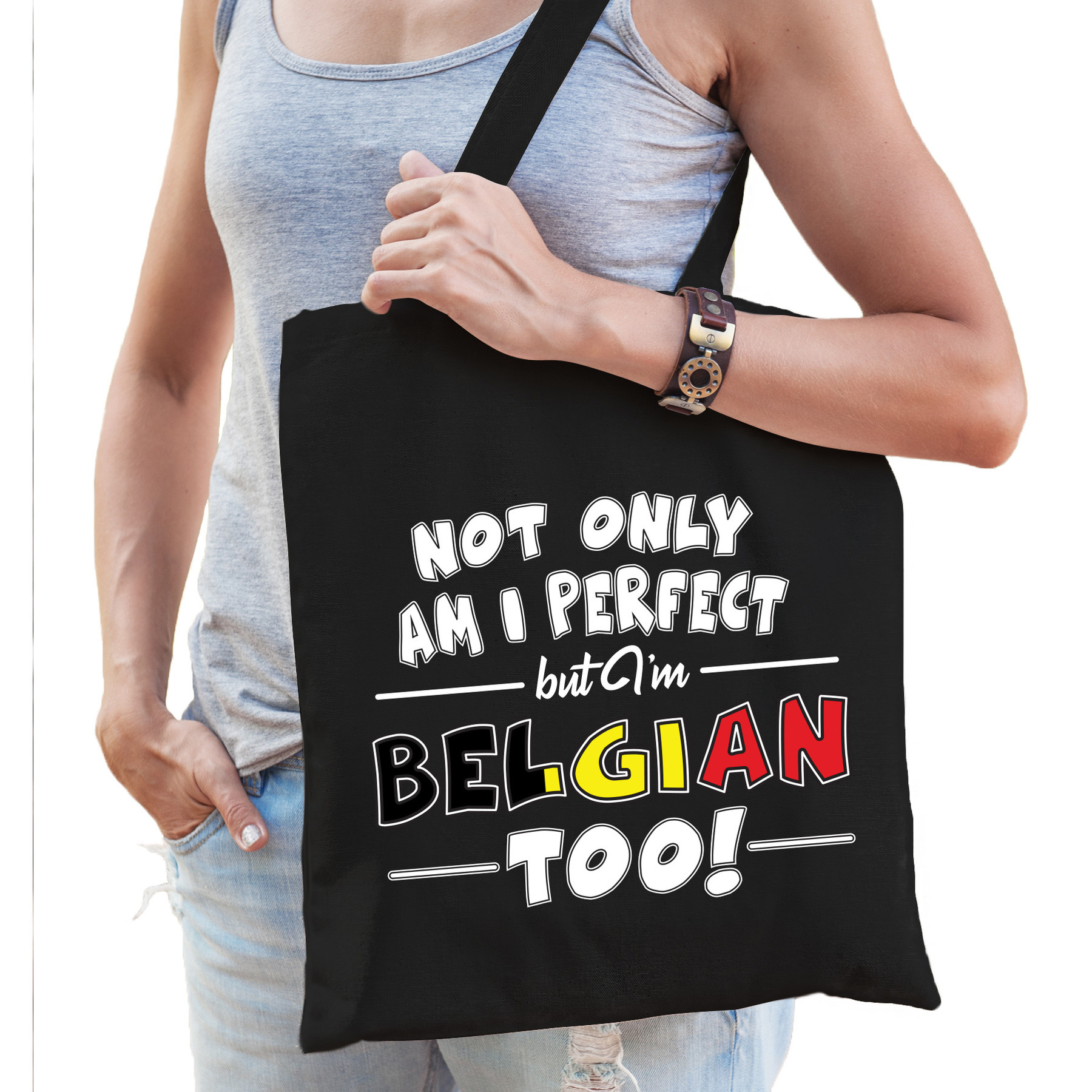 Not only perfect Belgian-Belgie cadeau tas zwart voor dames