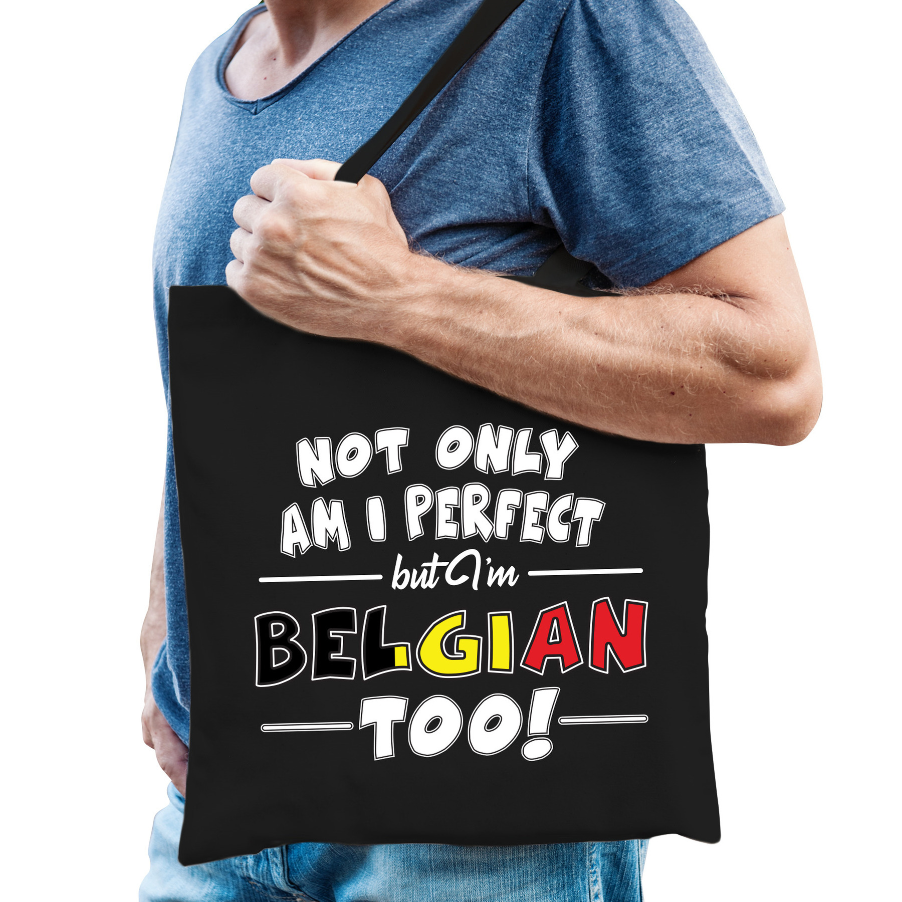 Not only perfect Belgian-Belgie cadeau tas zwart voor heren