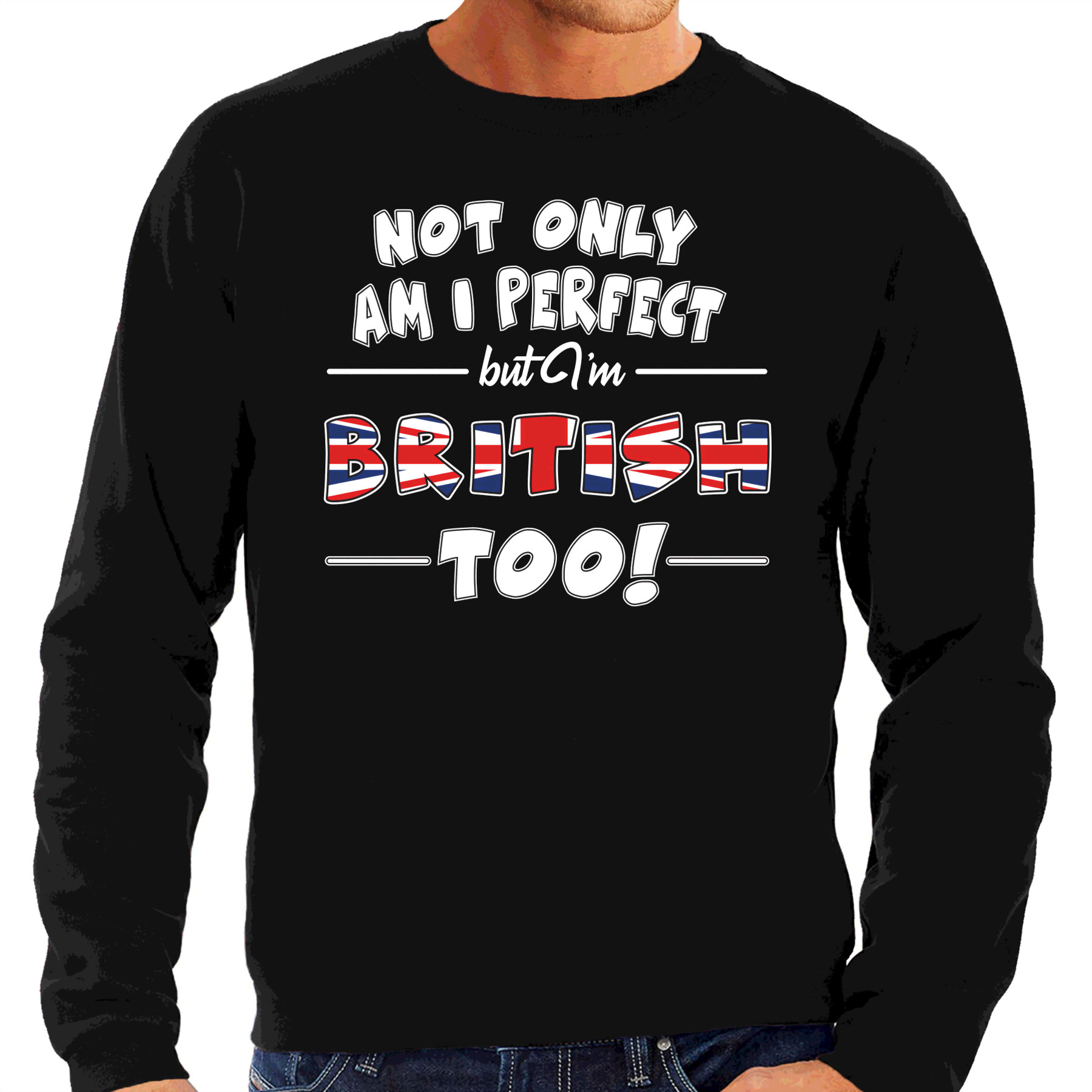 Not only perfect British-Groot Brittannie sweater zwart voor heren