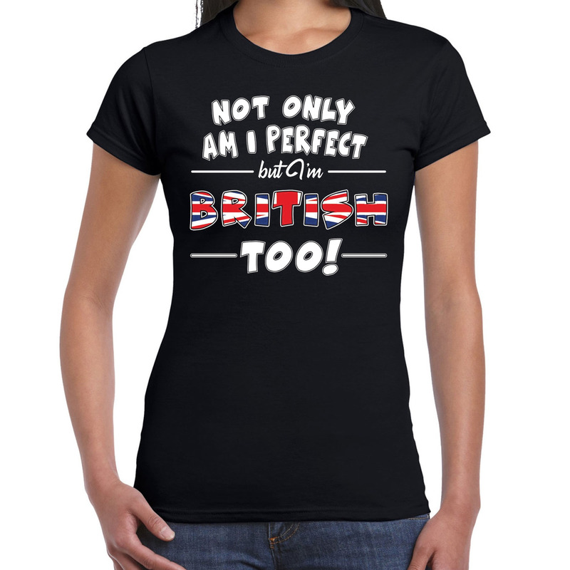 Not only perfect British-Groot Brittannie t-shirt zwart voor d