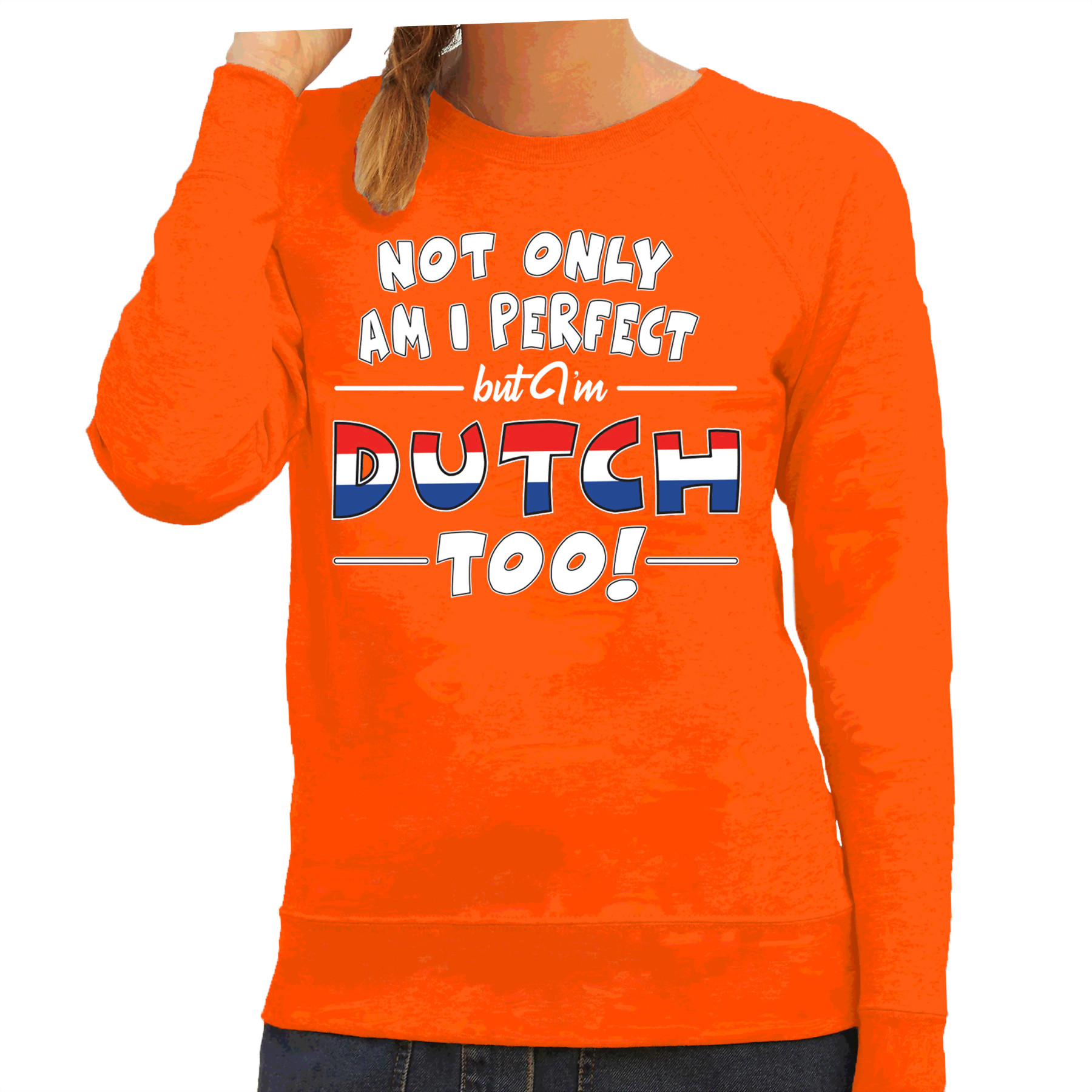 Not only perfect Dutch-Holland sweater oranje voor dames