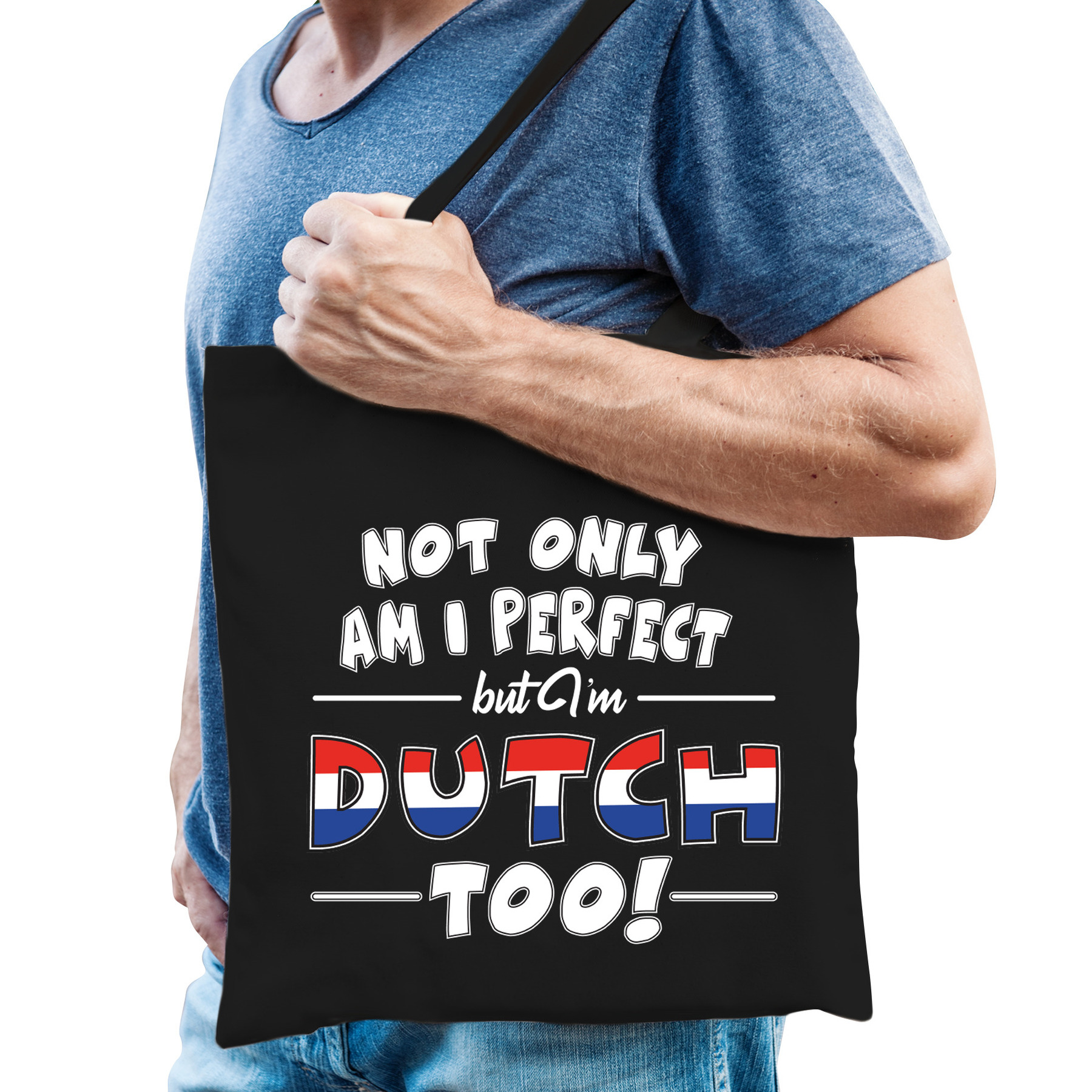 Not only perfect Dutch-Nederland cadeau tas zwart voor heren