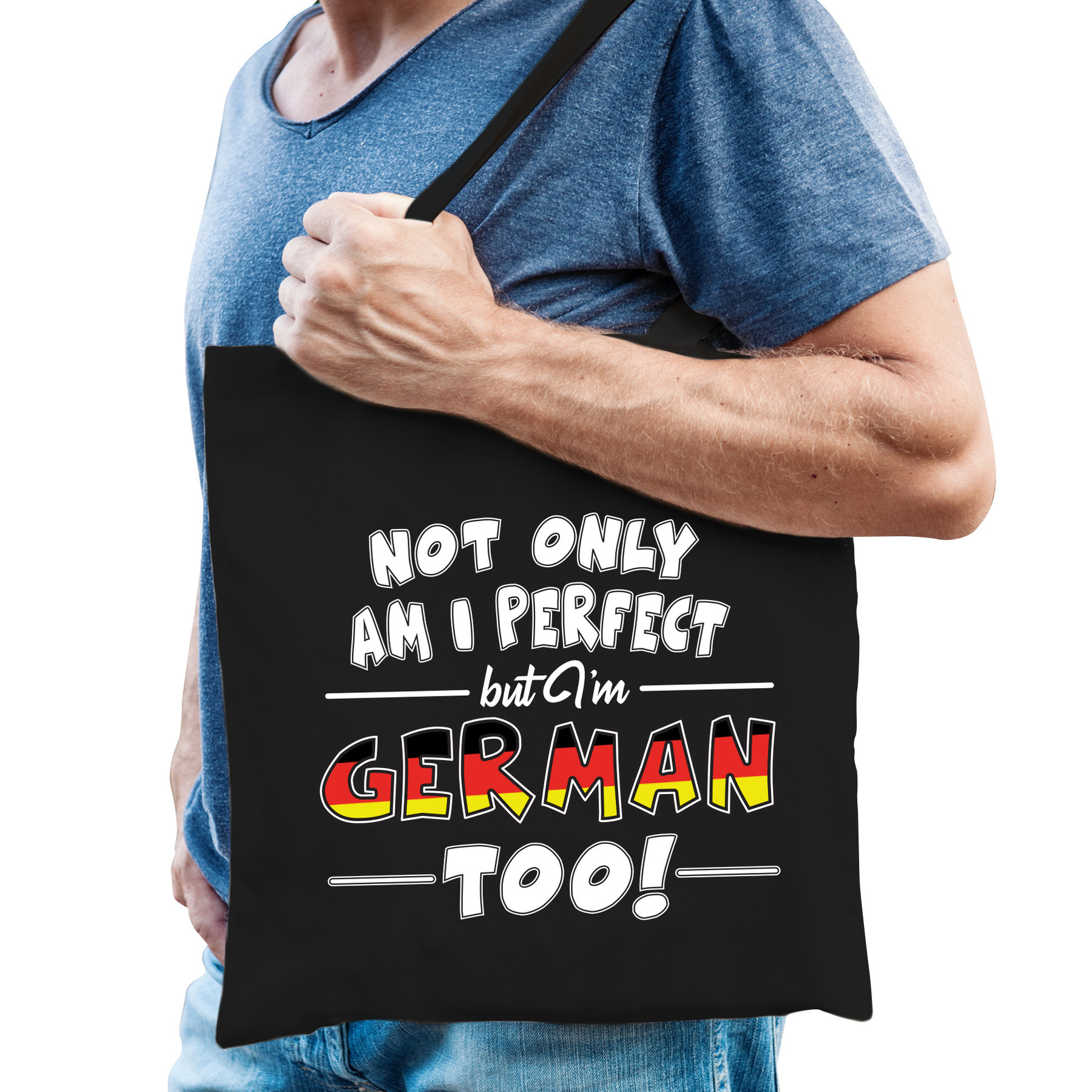 Not only perfect German-Duitsland cadeau tas zwart voor heren