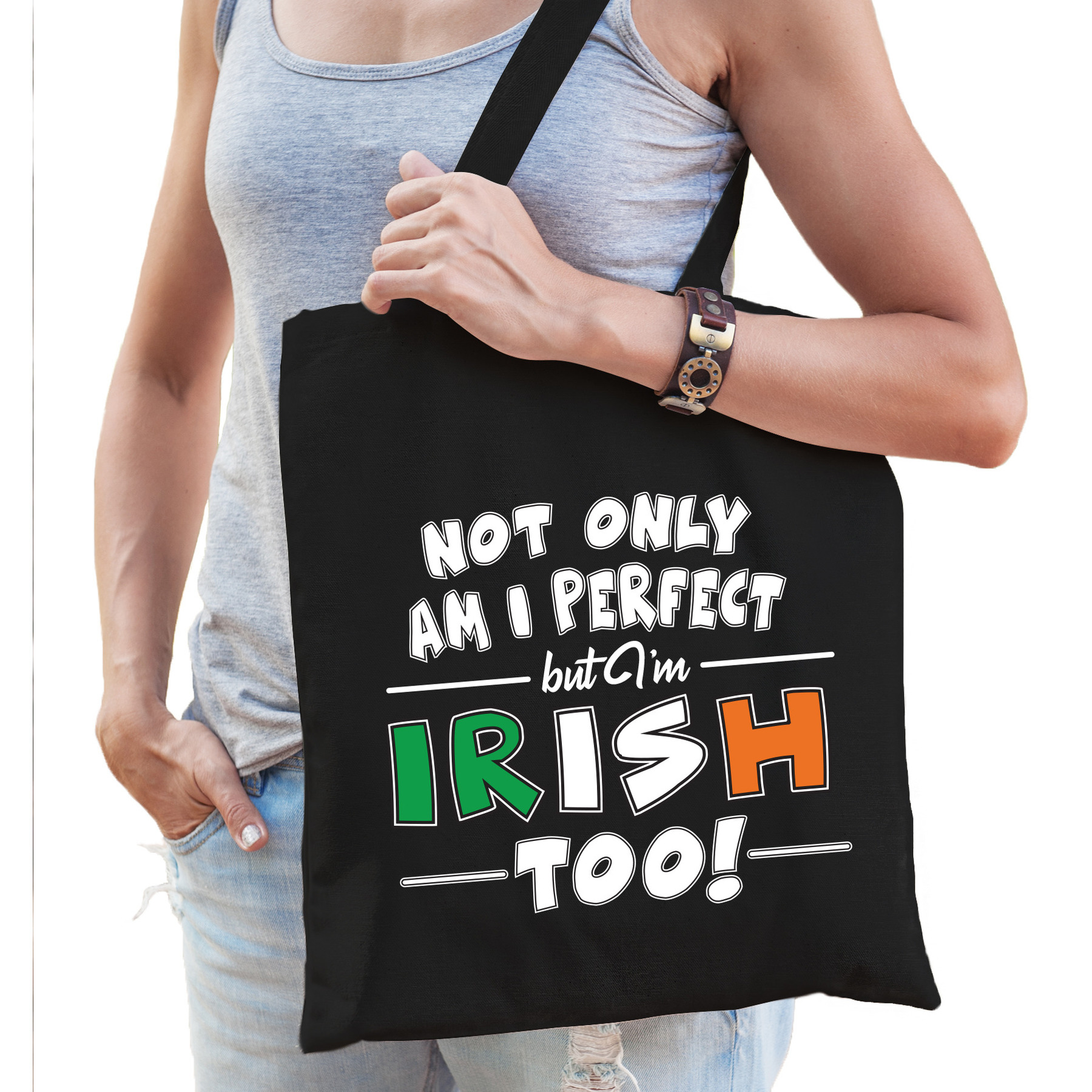 Not only perfect Irish-Ierland cadeau tas zwart voor dames