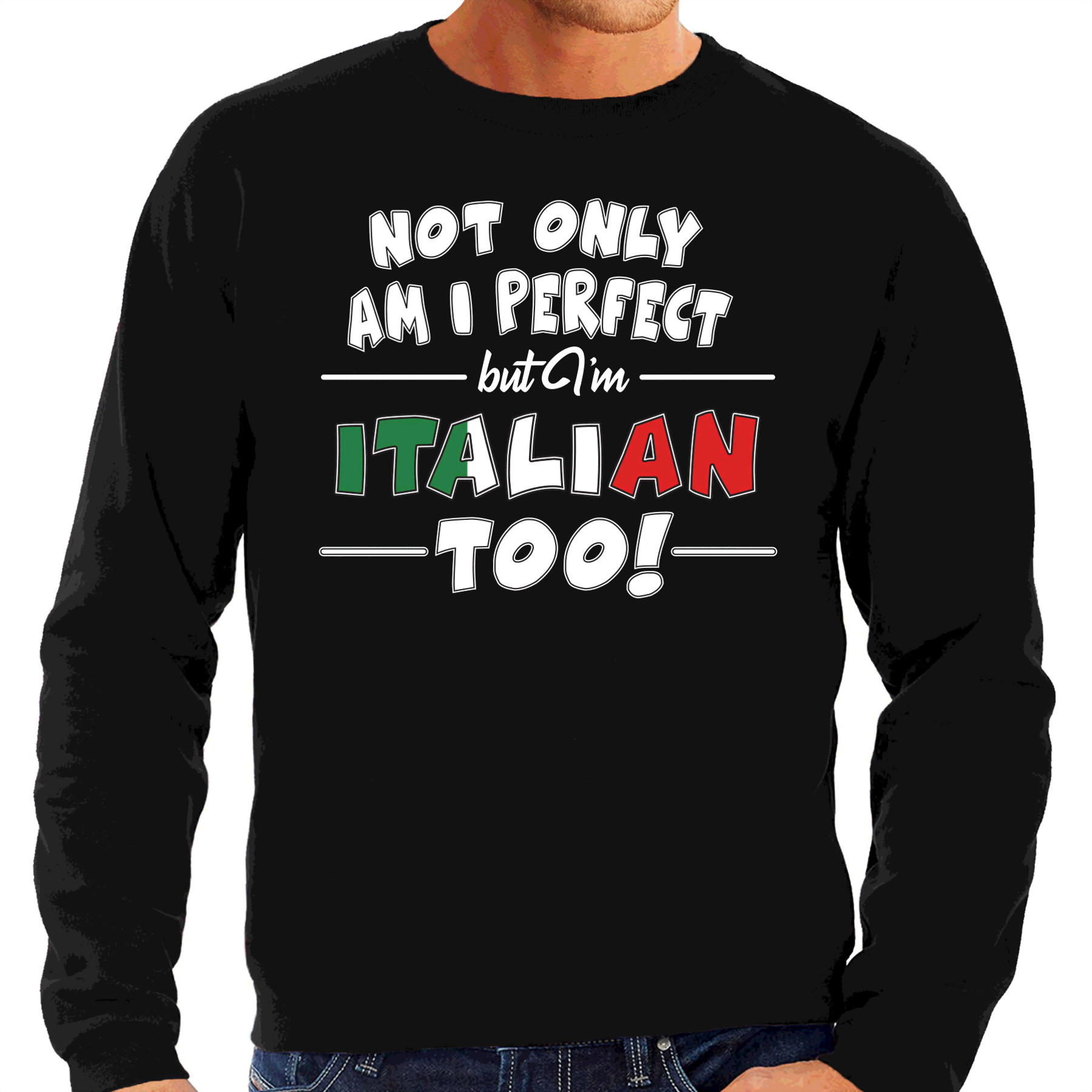 Not only perfect Italian-Italie sweater zwart voor heren