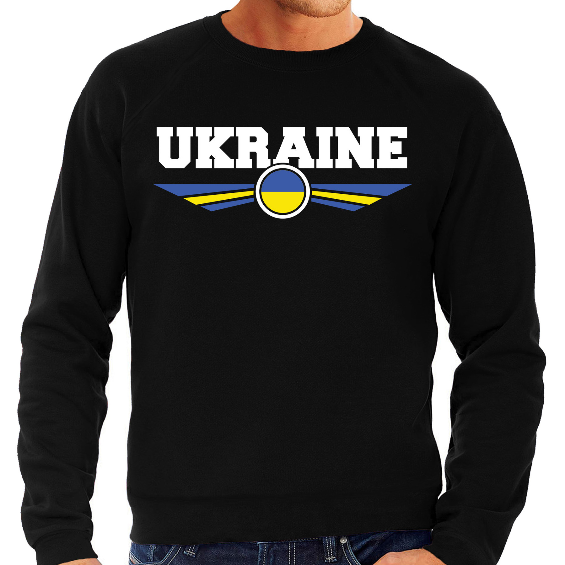 Oekraine-Ukraine landen sweater-trui zwart heren