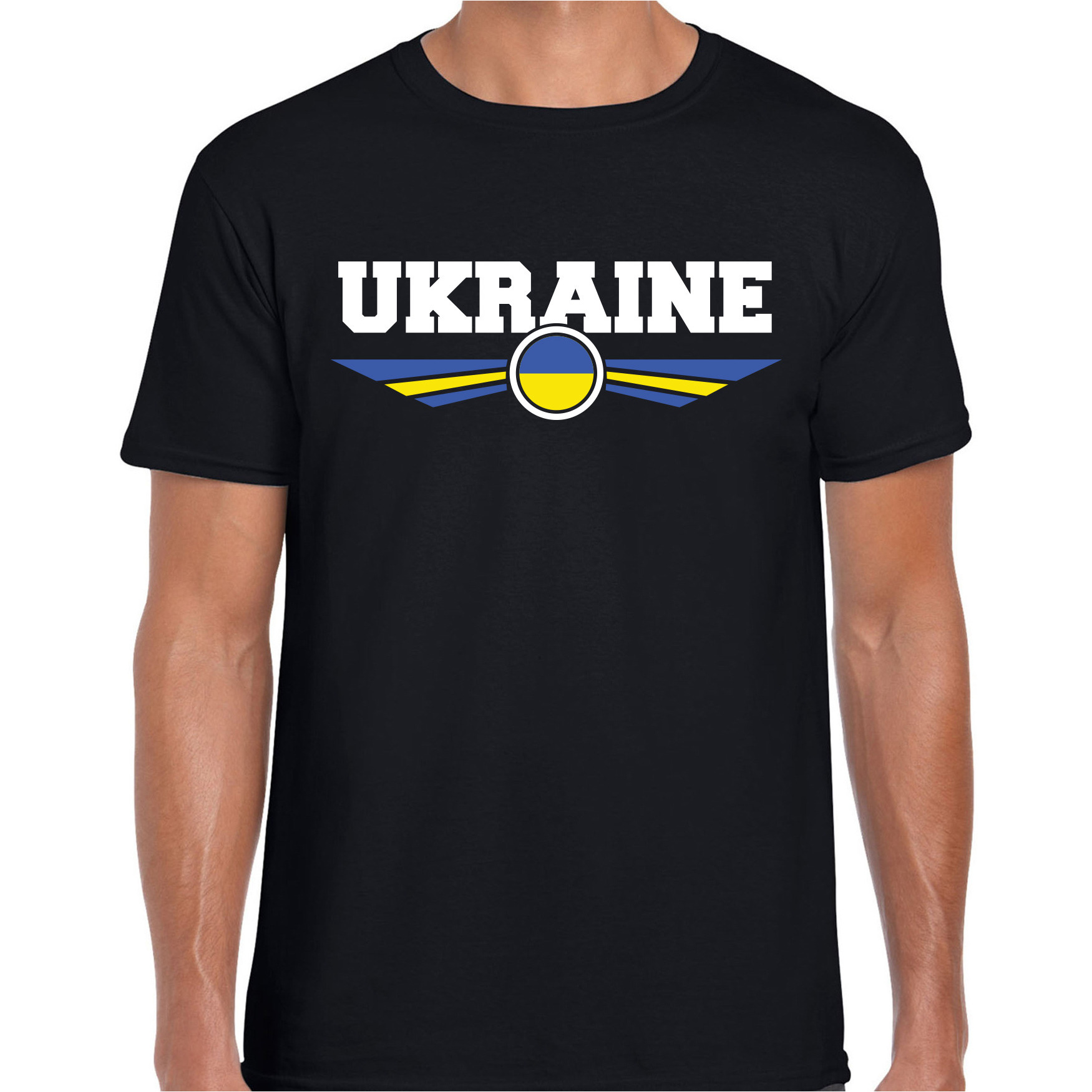 Oekraine-Ukraine landen t-shirt zwart heren