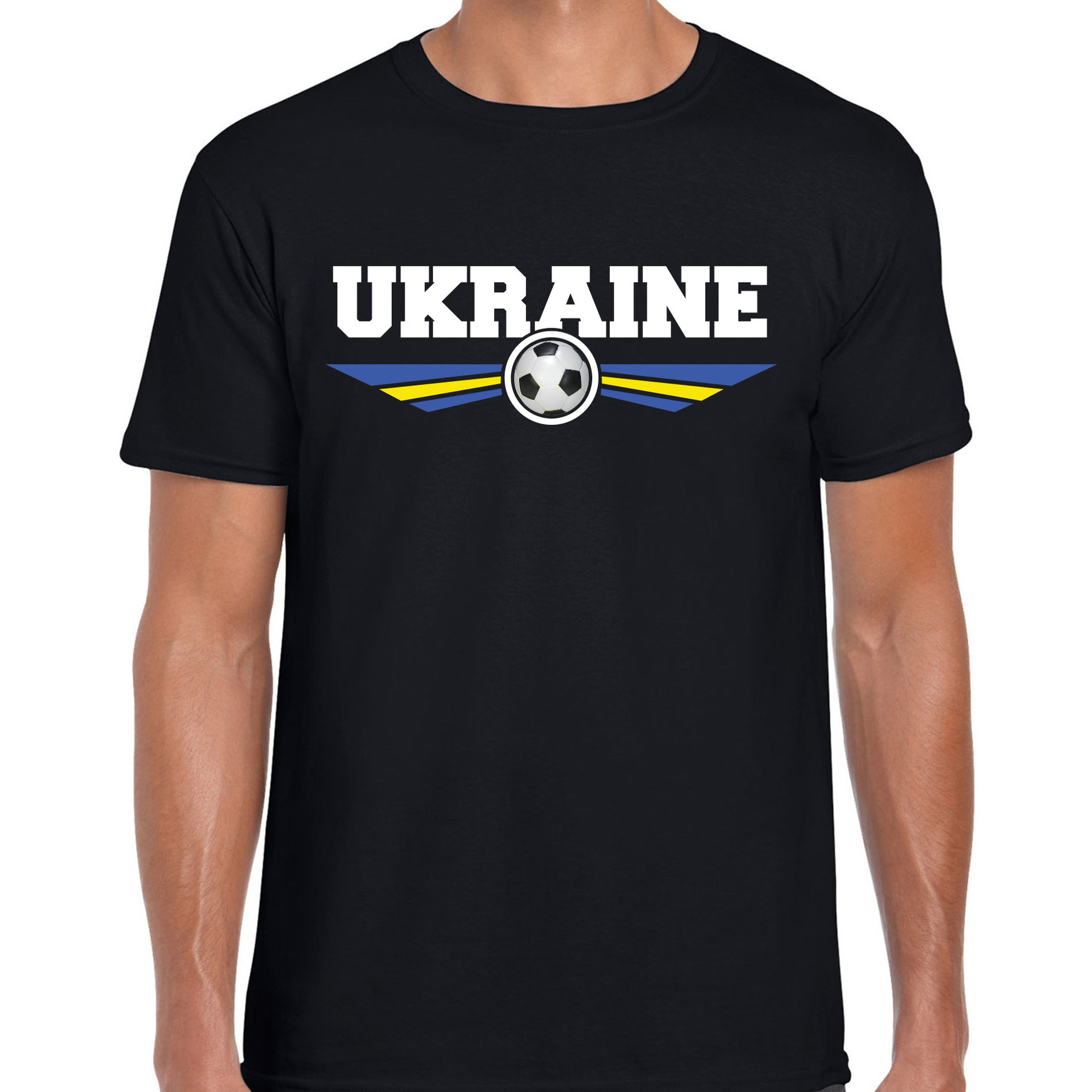 Oekraine-Ukraine landen-voetbal t-shirt zwart heren