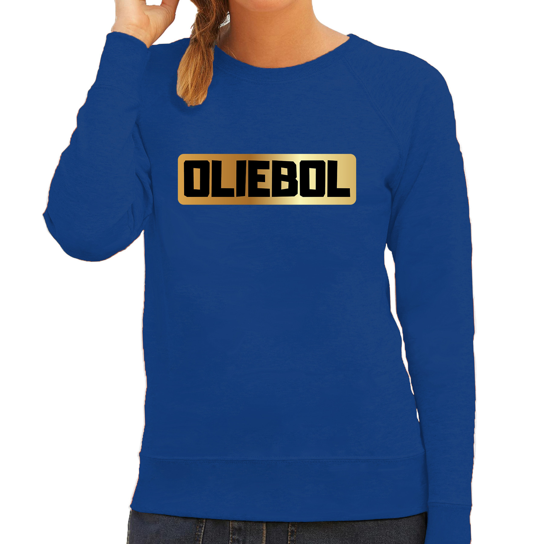 Oliebol foute Oud en Nieuw sweater-kleding blauw voor dames
