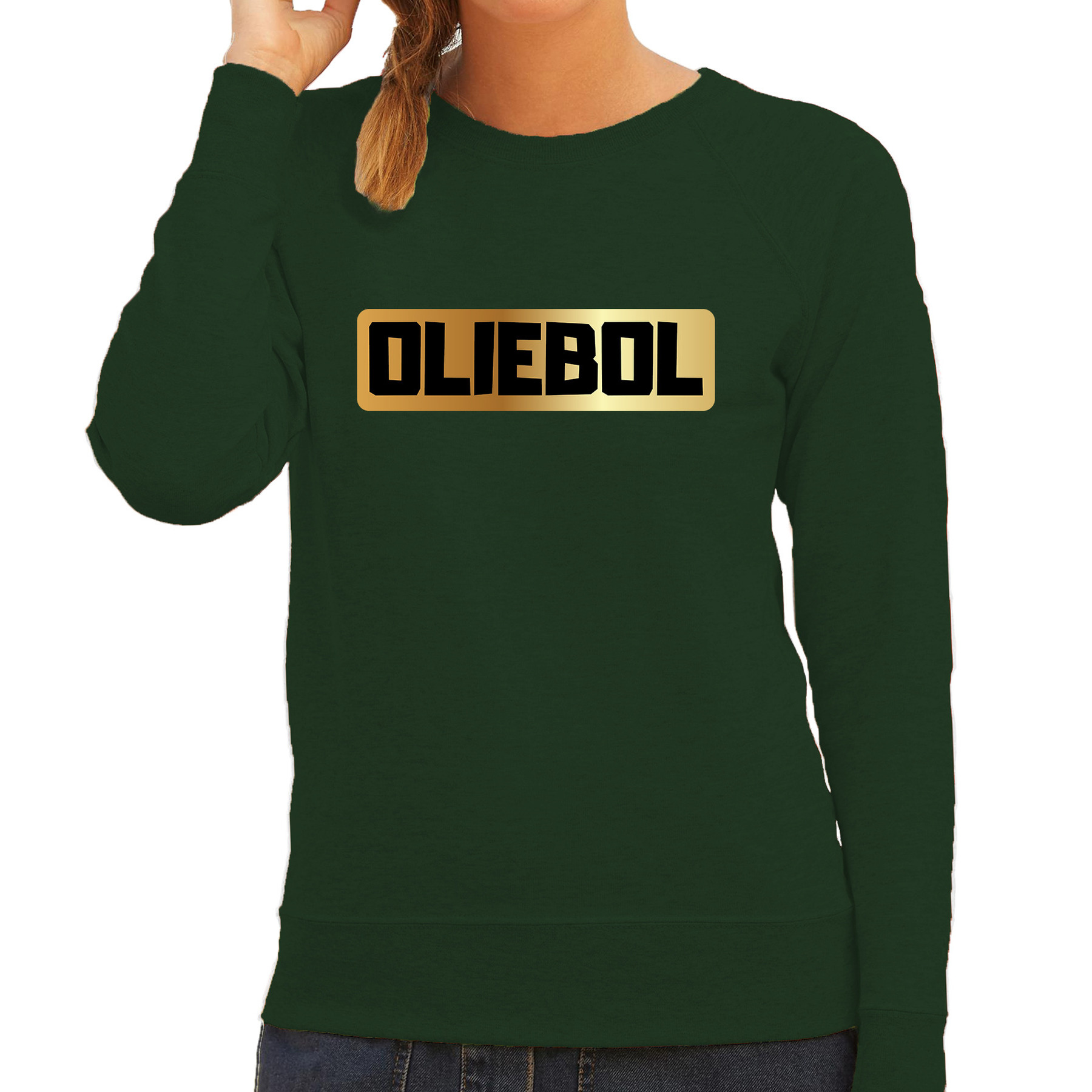 Oliebol foute Oud en Nieuw sweater-kleding groen voor dames