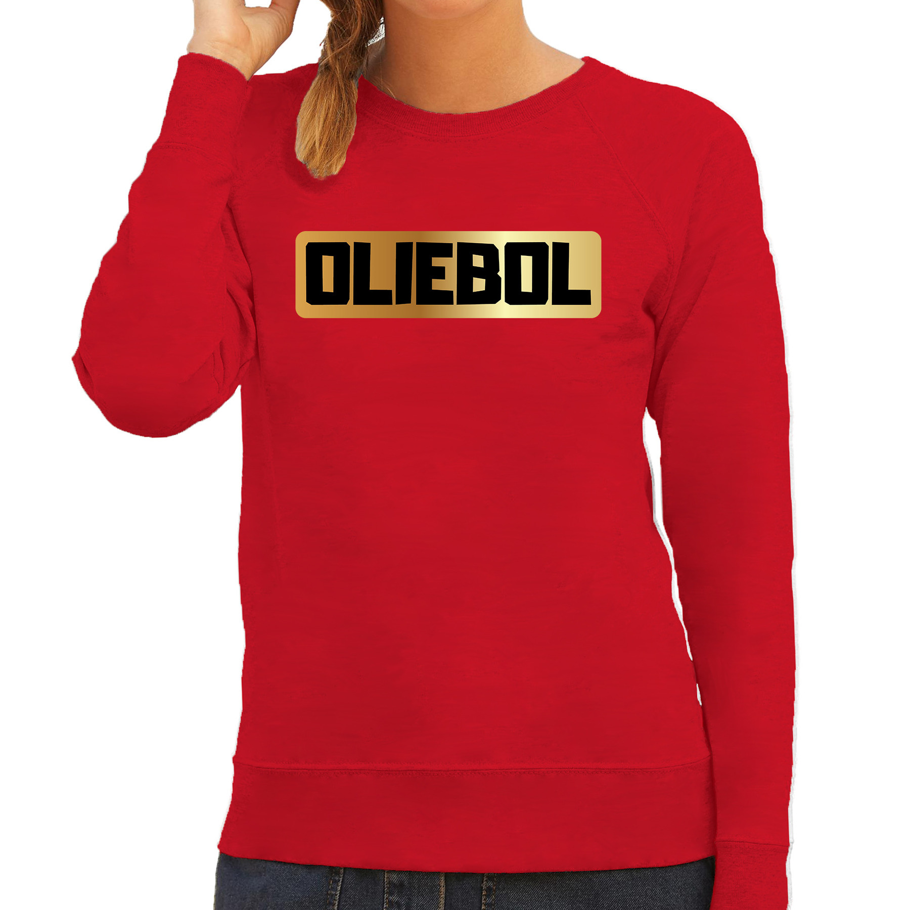 Oliebol foute Oud en Nieuw sweater-kleding rood voor dames