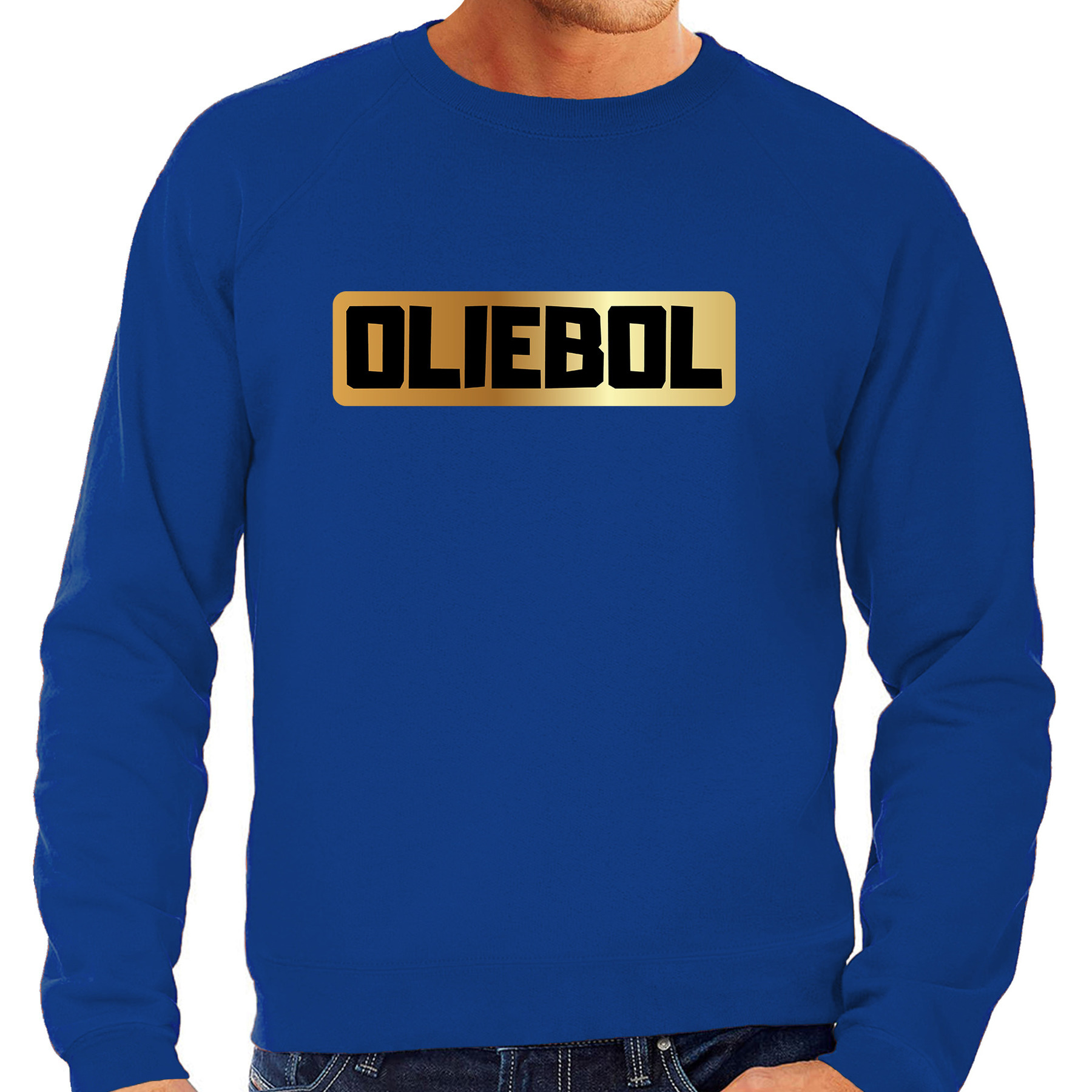 Oliebol foute Oud en nieuw trui- sweater blauw voor heren