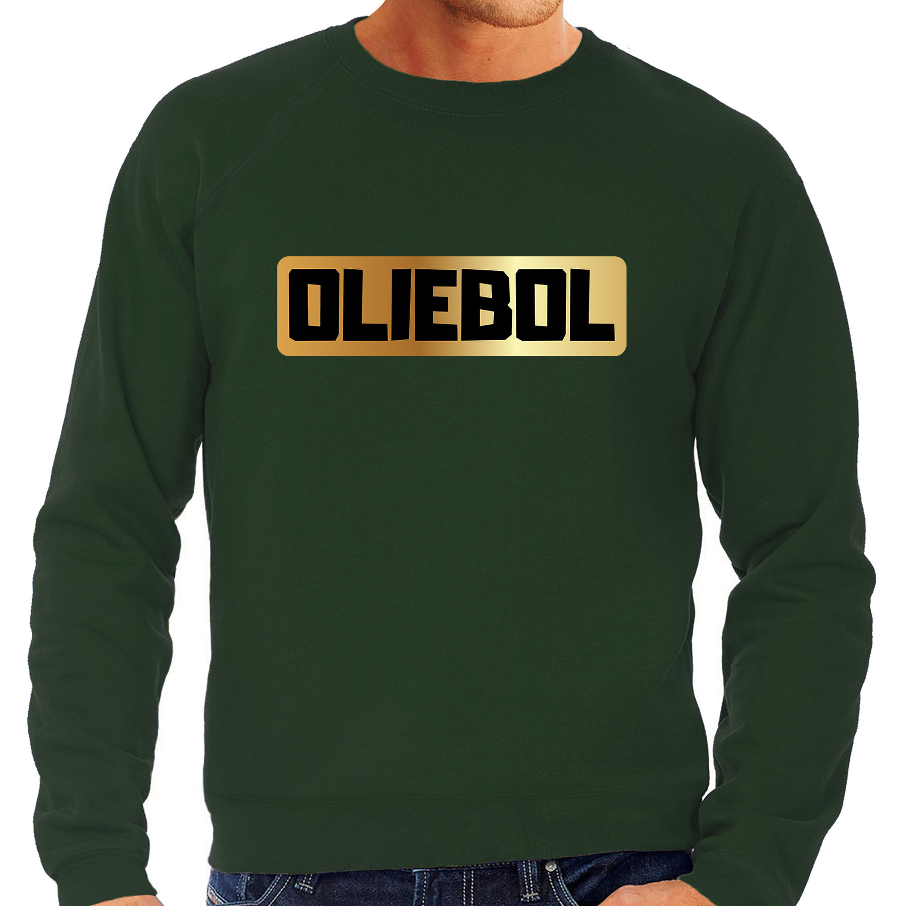 Oliebol foute Oud en nieuw trui- sweater groen voor heren