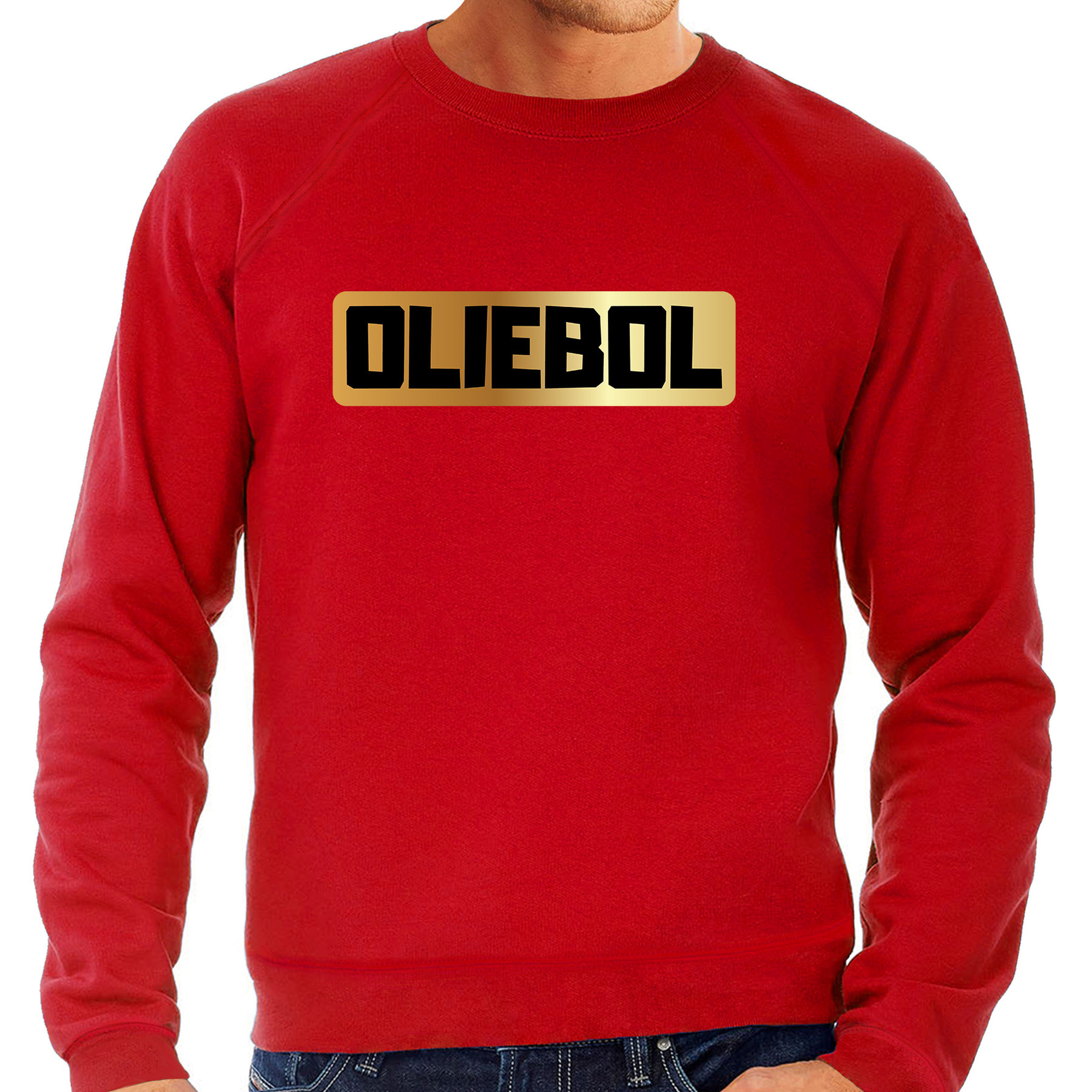 Oliebol foute Oud en nieuw trui- sweater rood voor heren