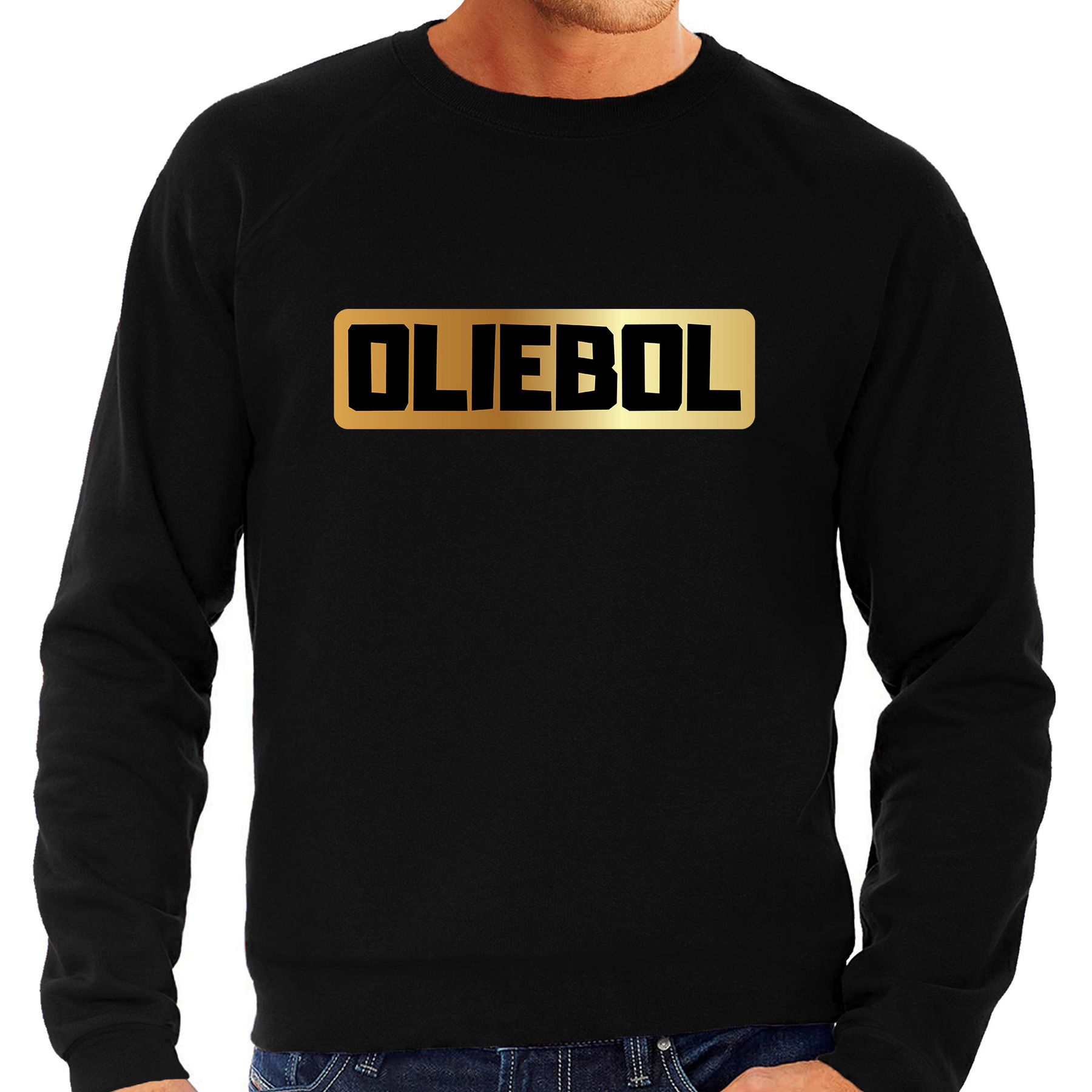 Oliebol foute Oud en nieuw trui- sweater zwart voor heren