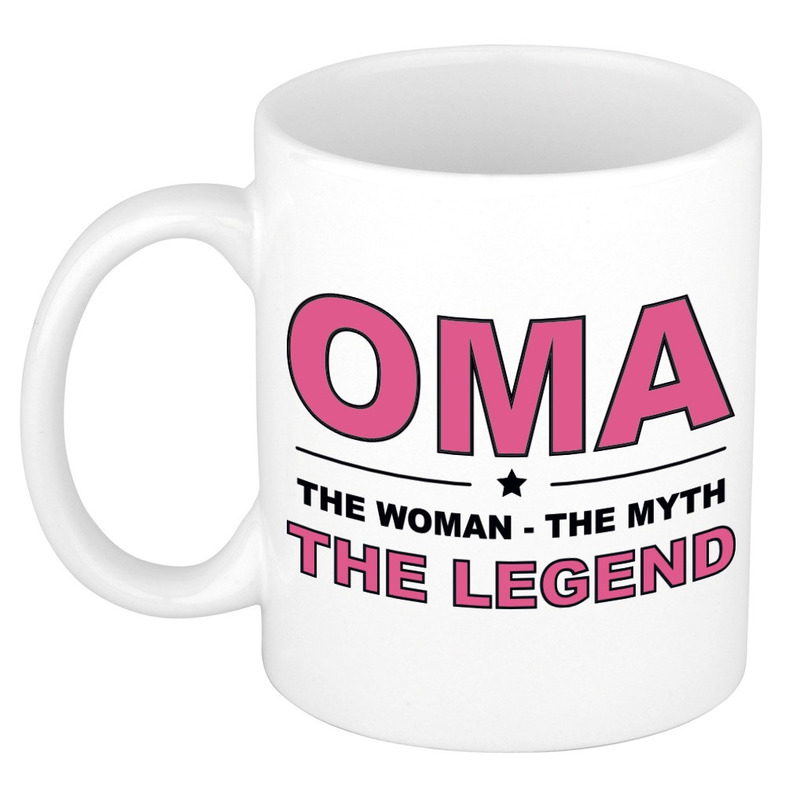 Oma the legend cadeau mok-beker wit 300 ml