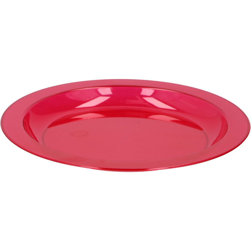 Ontbijtbordjes rood 20 cm kinderservies van plastic-kunststof