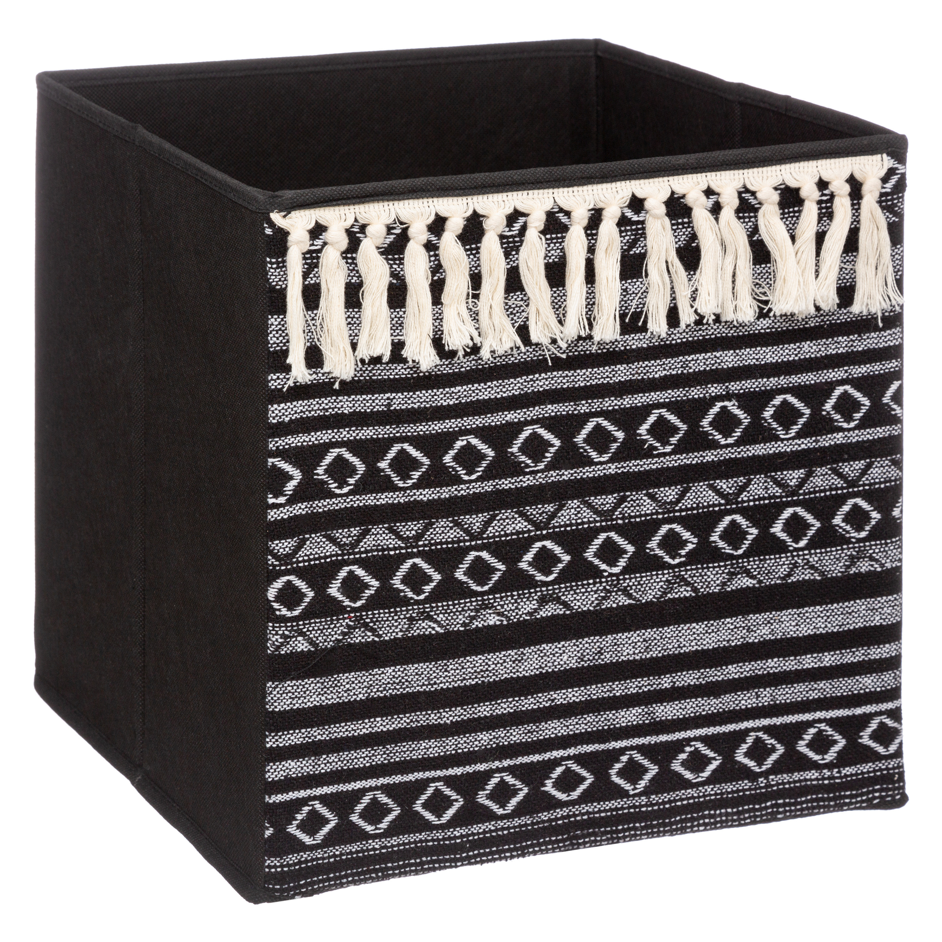 Opbergmand-kastmand karton-kunststof 29 liter zwart 31 x 31 x 31 cm