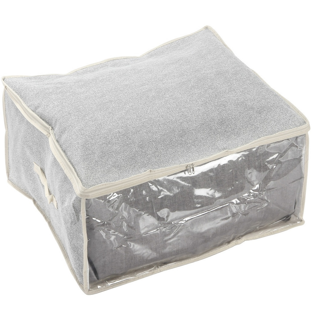 Opbergtas-beschermhoes beddengoed-kleding grijs polyester 57 x 30 x 50 cm