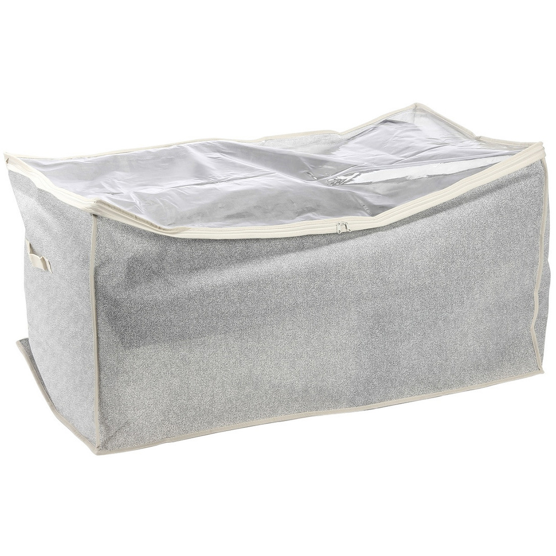 Opbergtas-beschermhoes beddengoed-kleding grijs polyester 91 x 53 x 47 cm