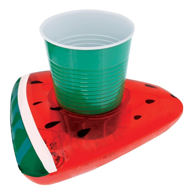 Opblaasbare drank houder watermeloen 19 cm