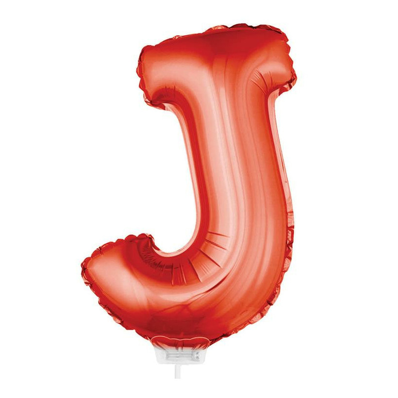 Opblaasbare letter ballon J rood 41 cm