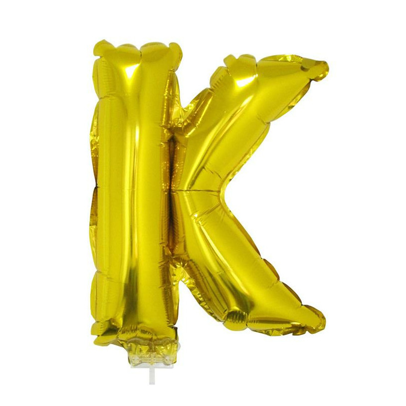 Opblaasbare letter ballon K goud
