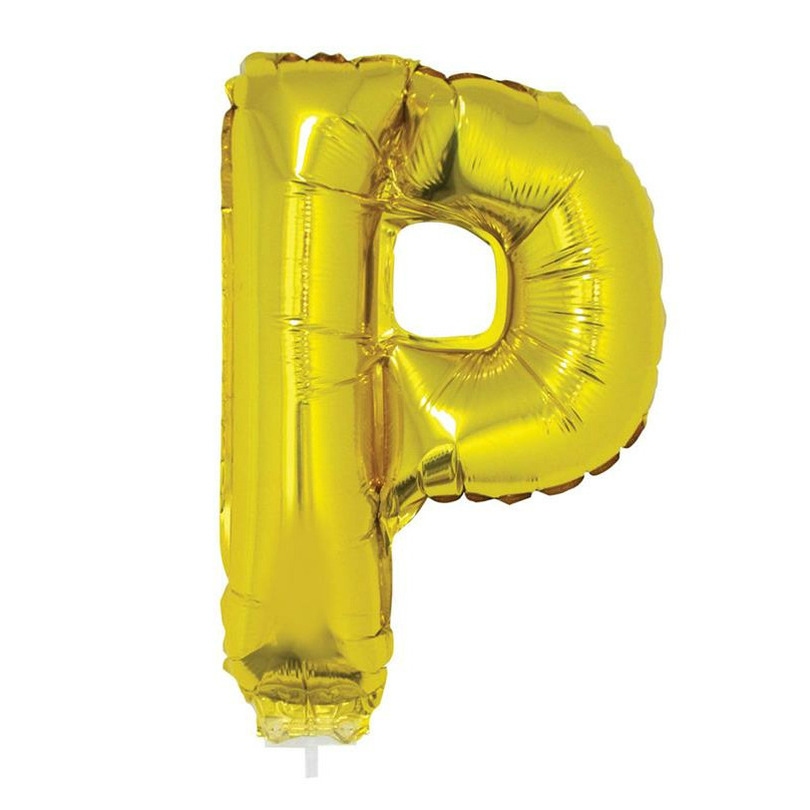 Opblaasbare letter ballon P goud