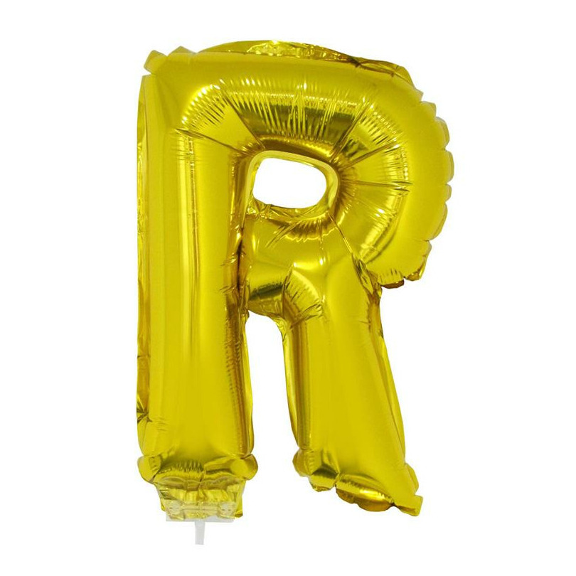 Opblaasbare letter ballon R goud